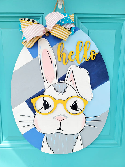 Nerdy Easter Bunny Door Hanger