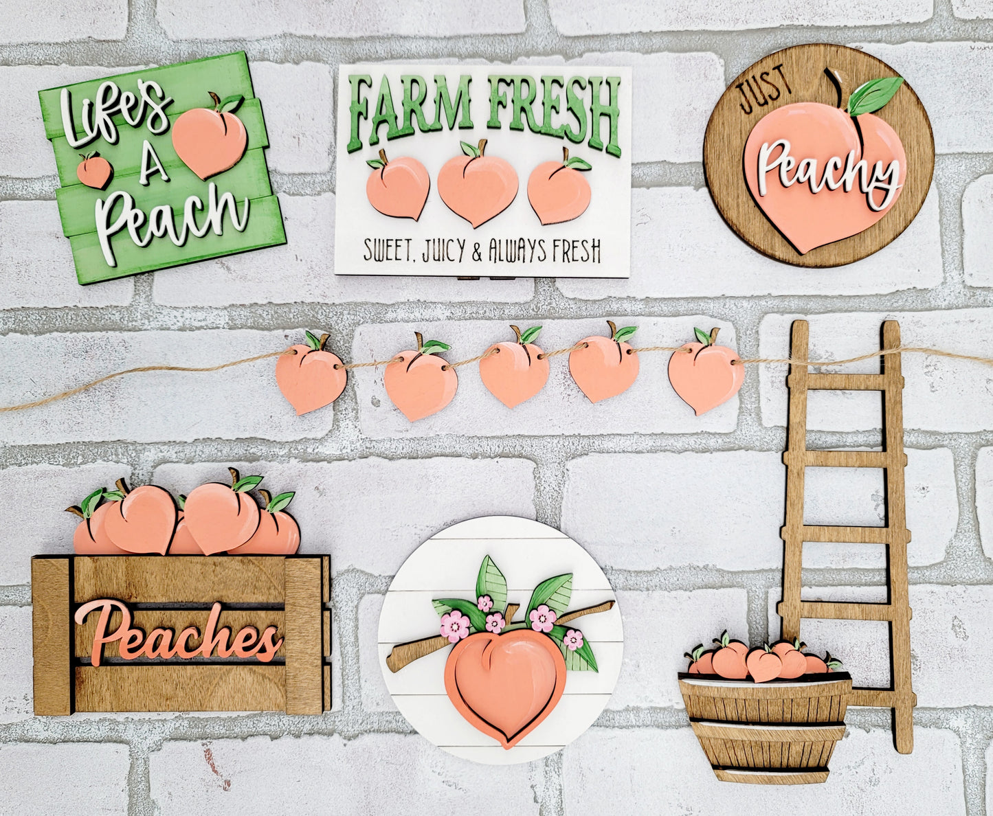 Peach Tiered Tray Set