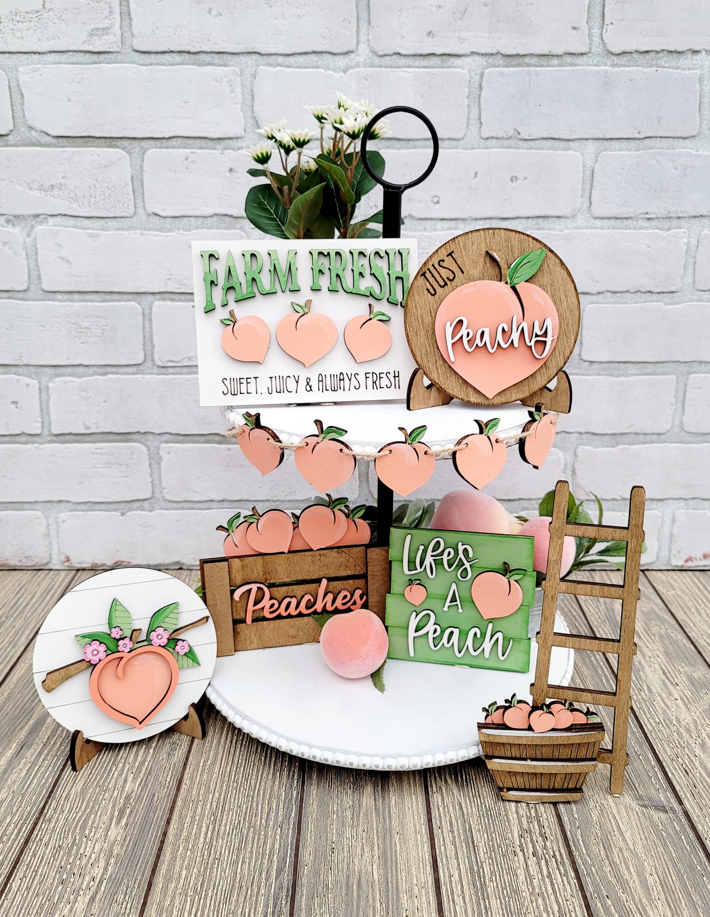 Peach Tiered Tray Set