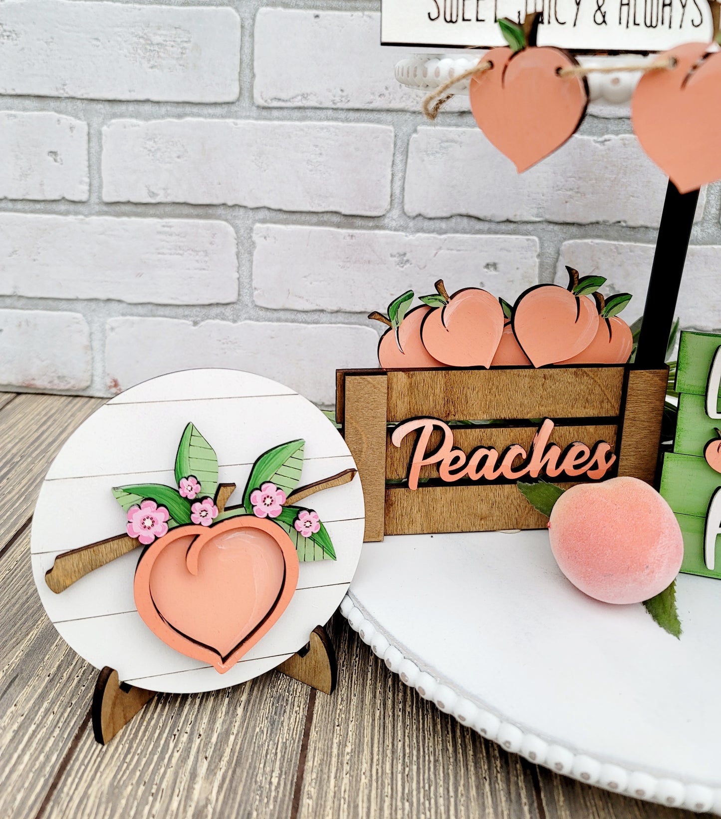 Peach Tiered Tray Set