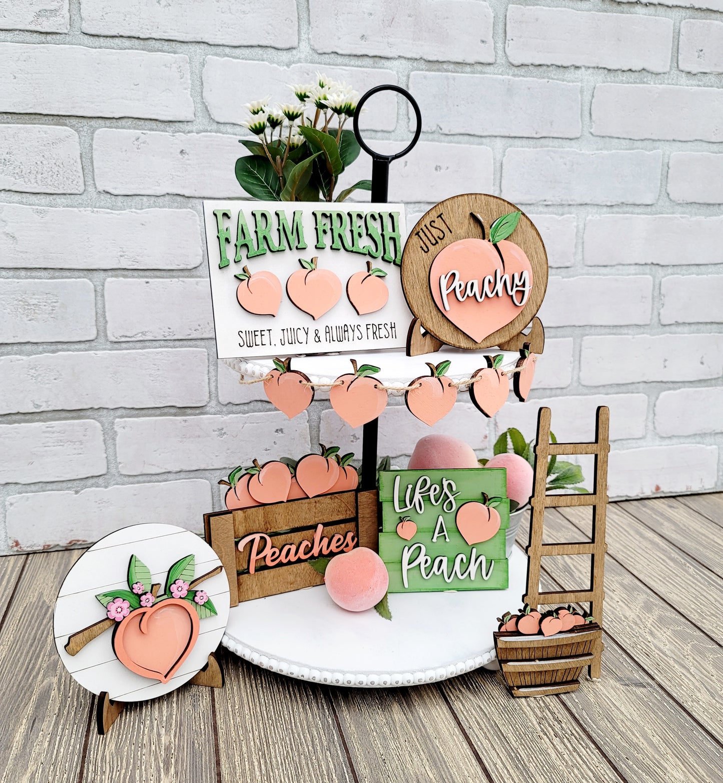 Peach Tiered Tray Set