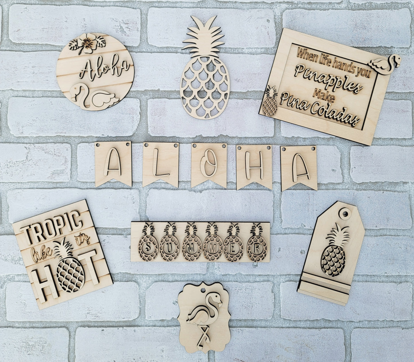 Pineapple Tropical Tiered Tray Set