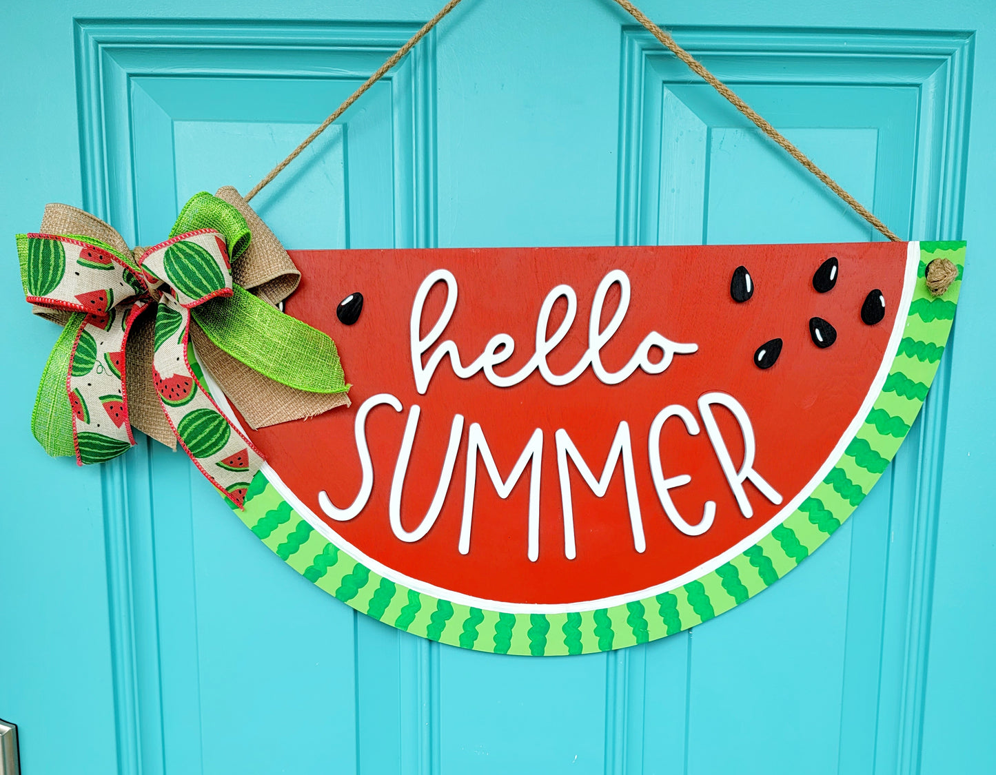 Hello Summer Watermelon Door Hanger