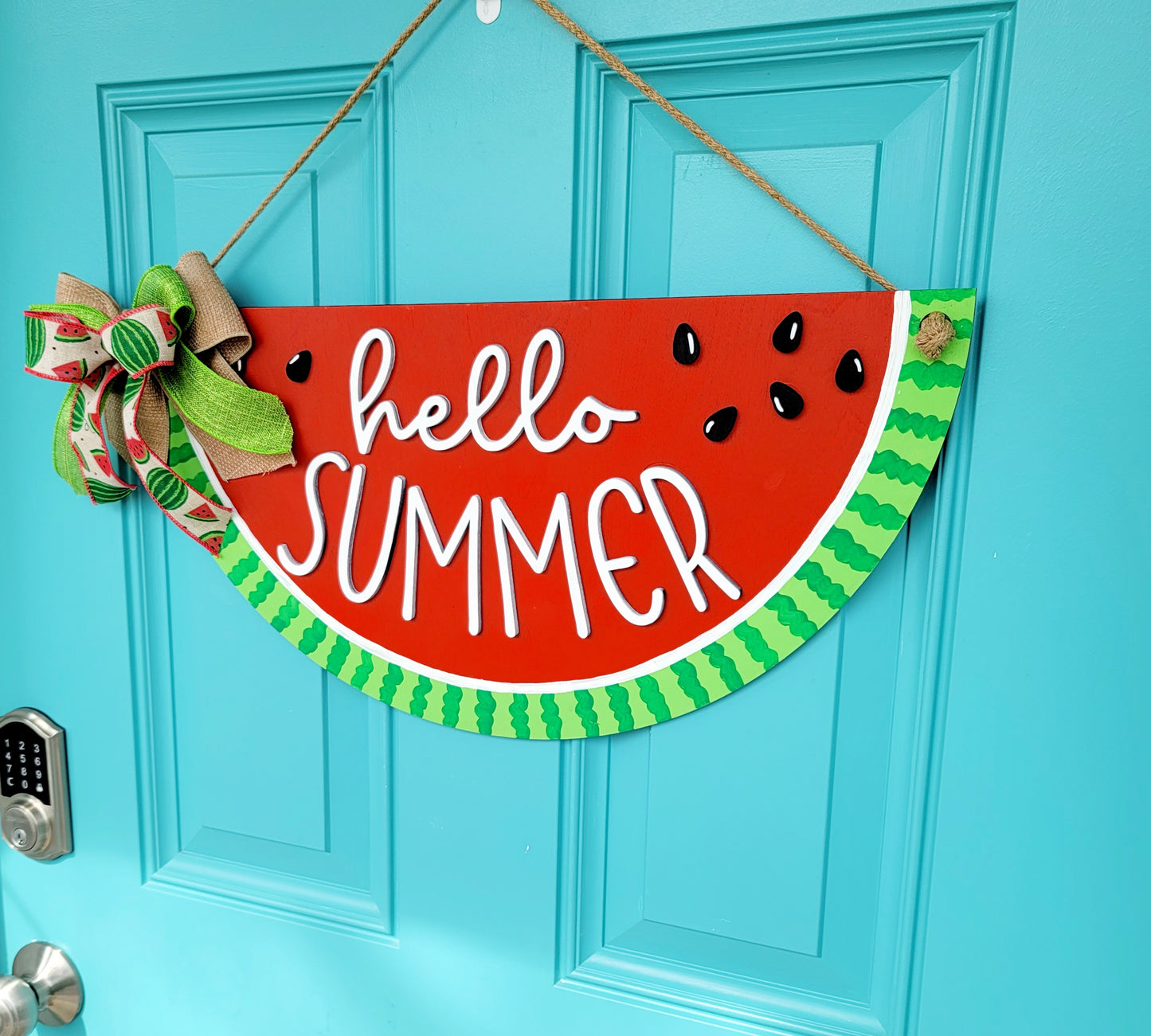 Hello Summer Watermelon Door Hanger