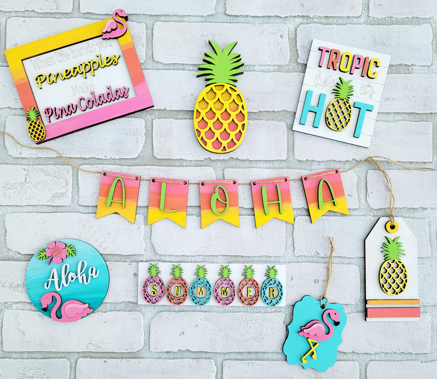 Pineapple Tropical Tiered Tray Set