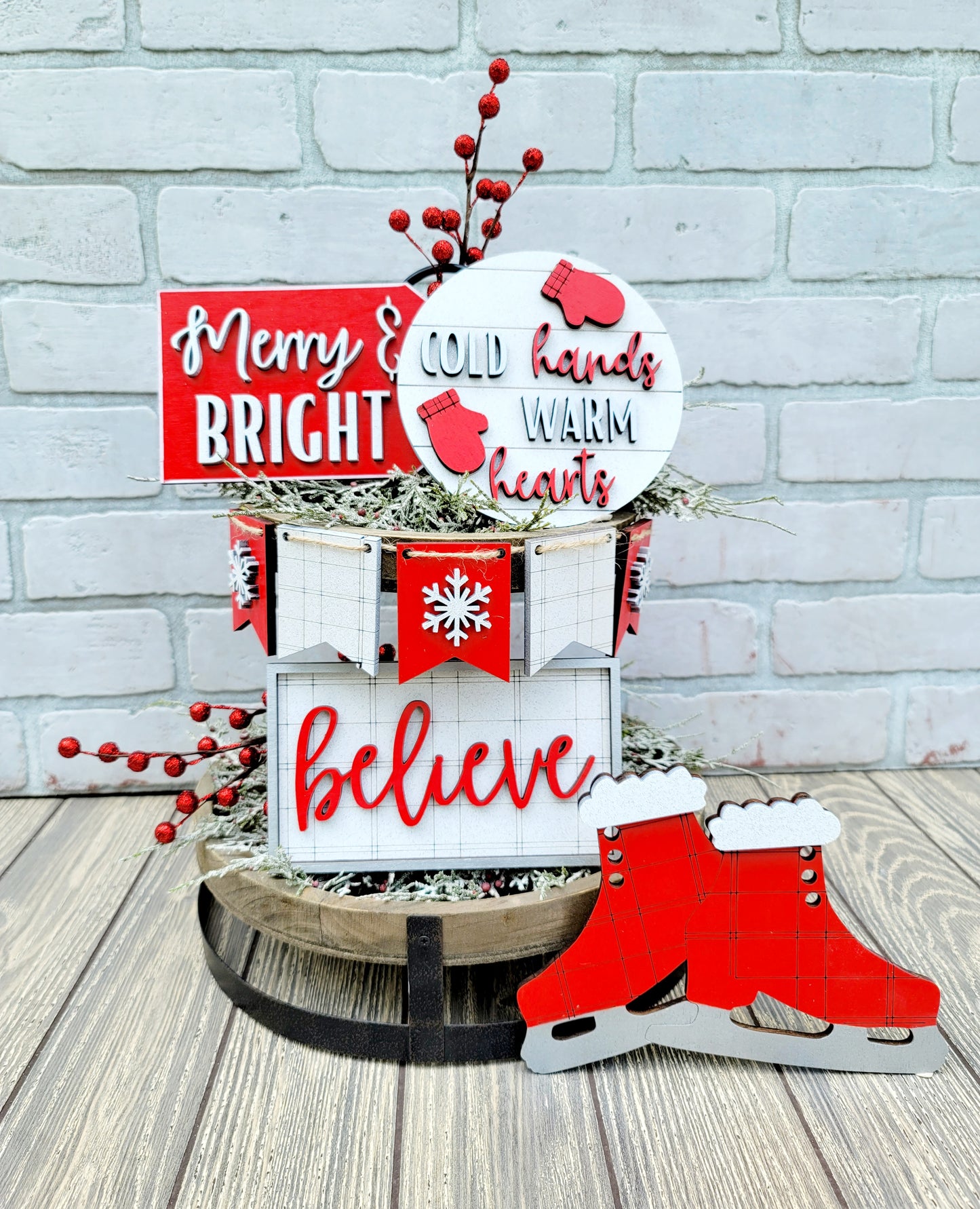 Merry & Bright Tiered Tray Set