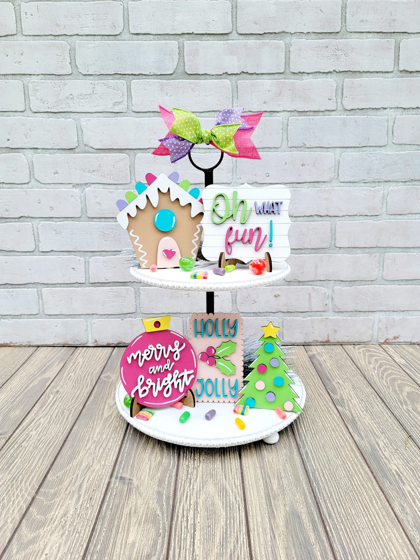 Candyland Christmas Tiered Tray Set