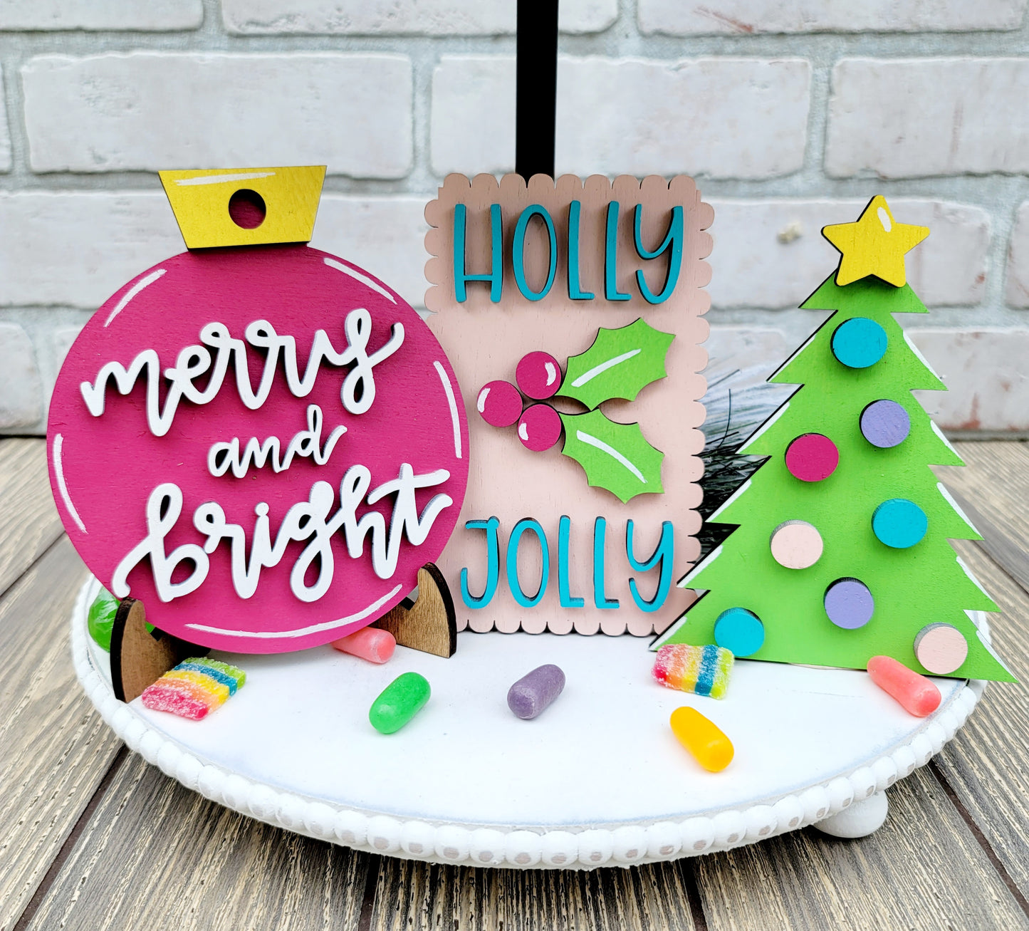 Candyland Christmas Tiered Tray Set