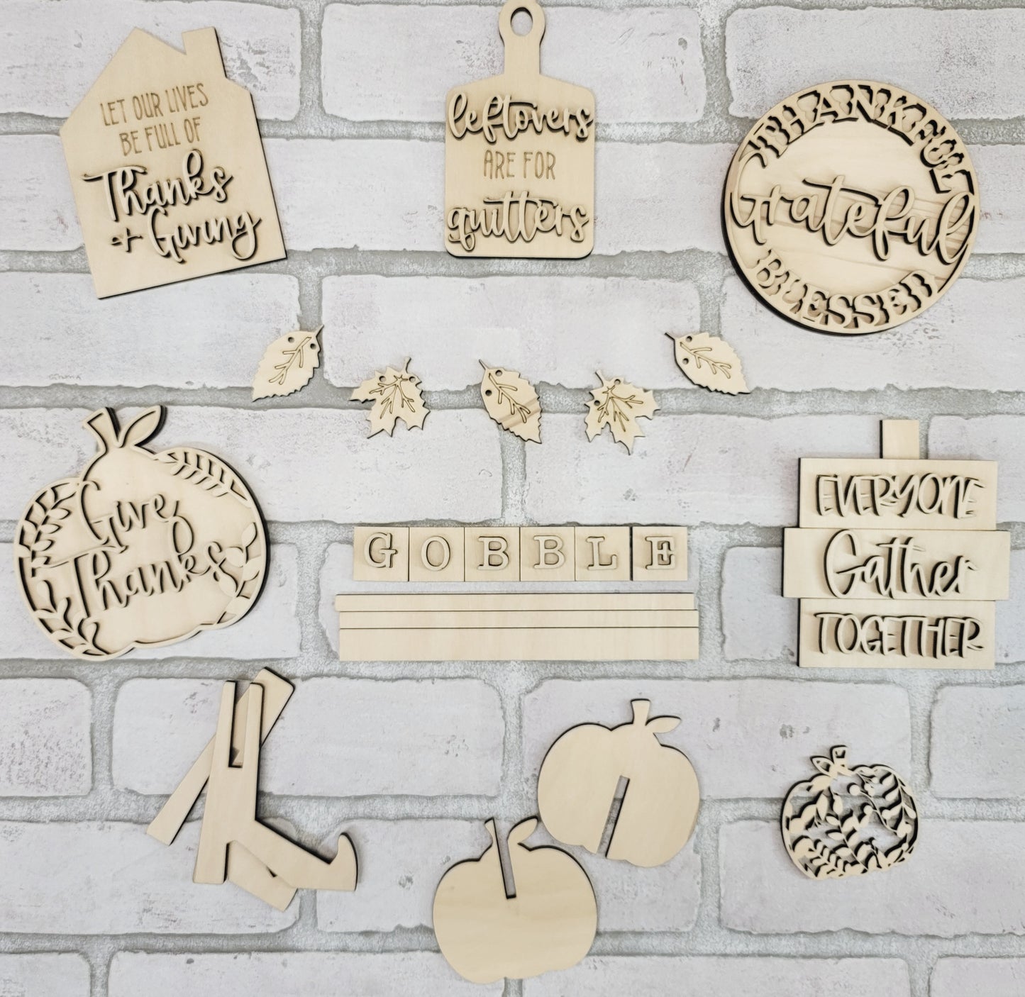 Thanksgiving/ Gobble Tiered Tray Set