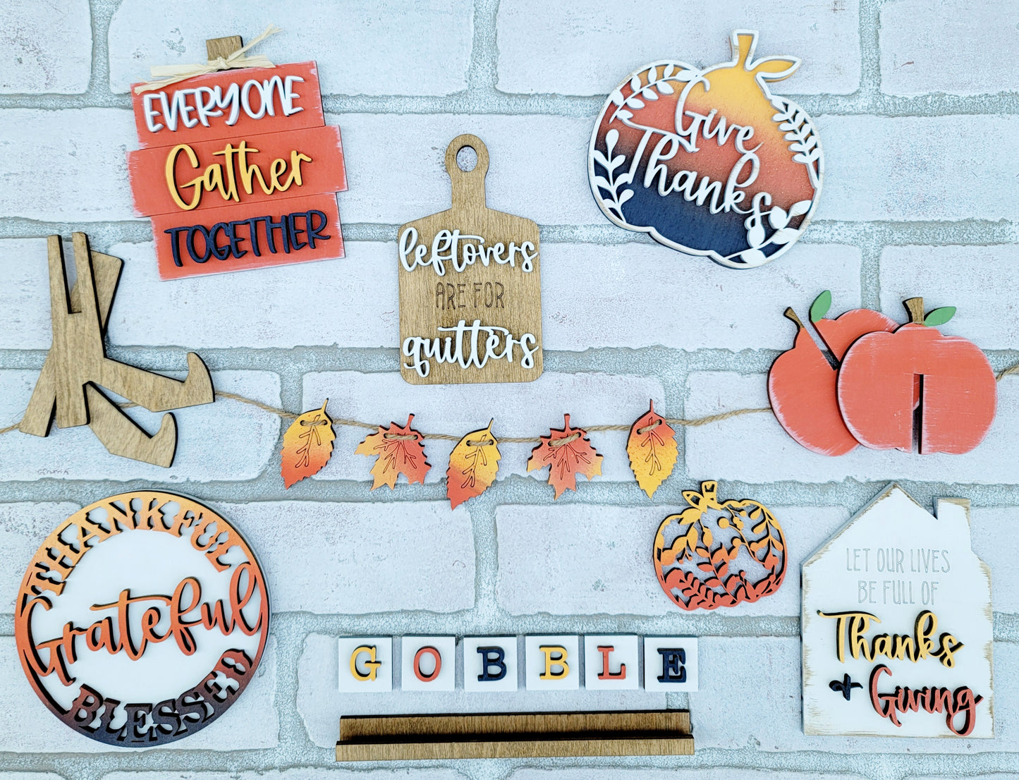 Thanksgiving/ Gobble Tiered Tray Set