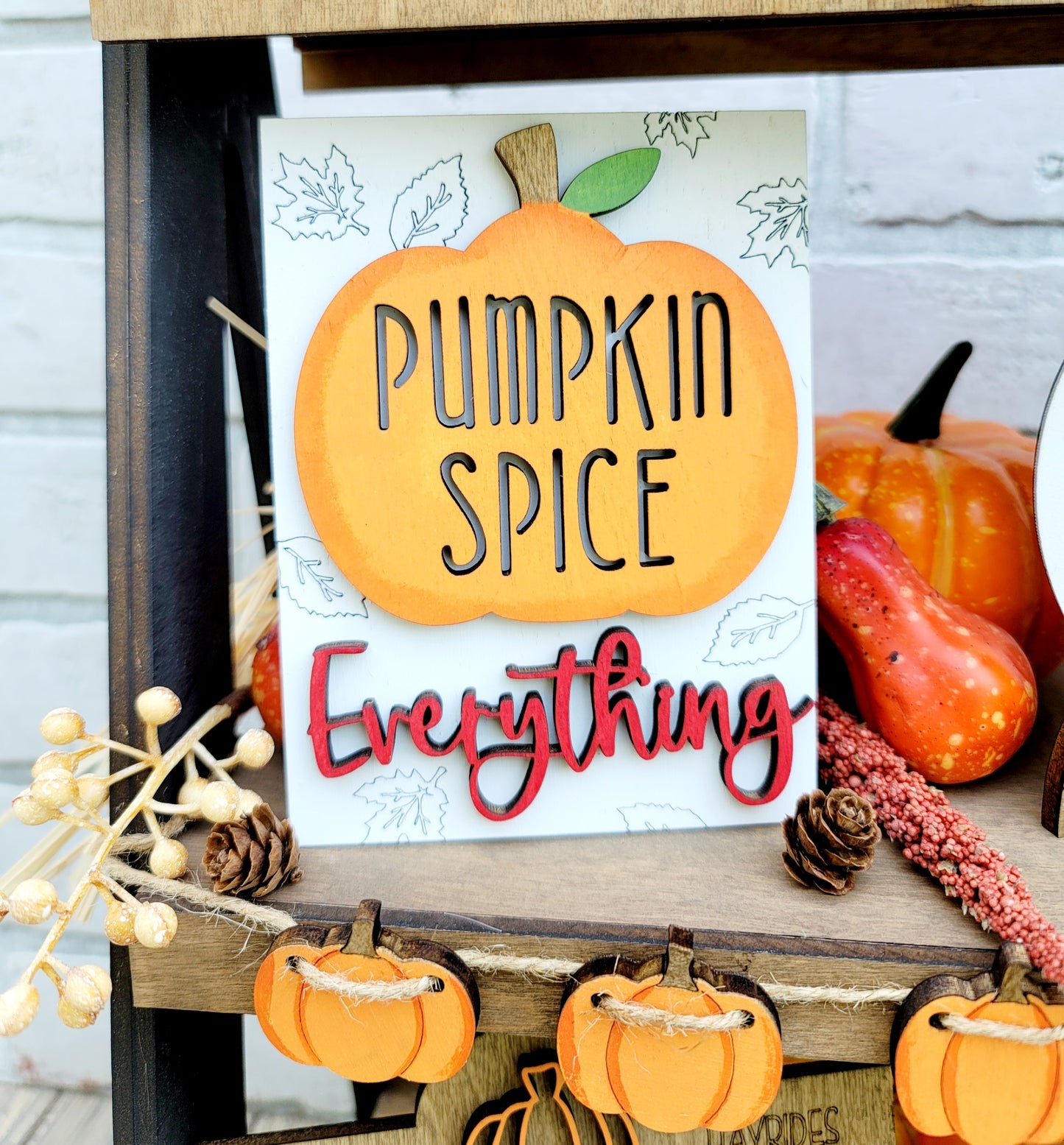Fall Pumpkin Tiered Tray Set