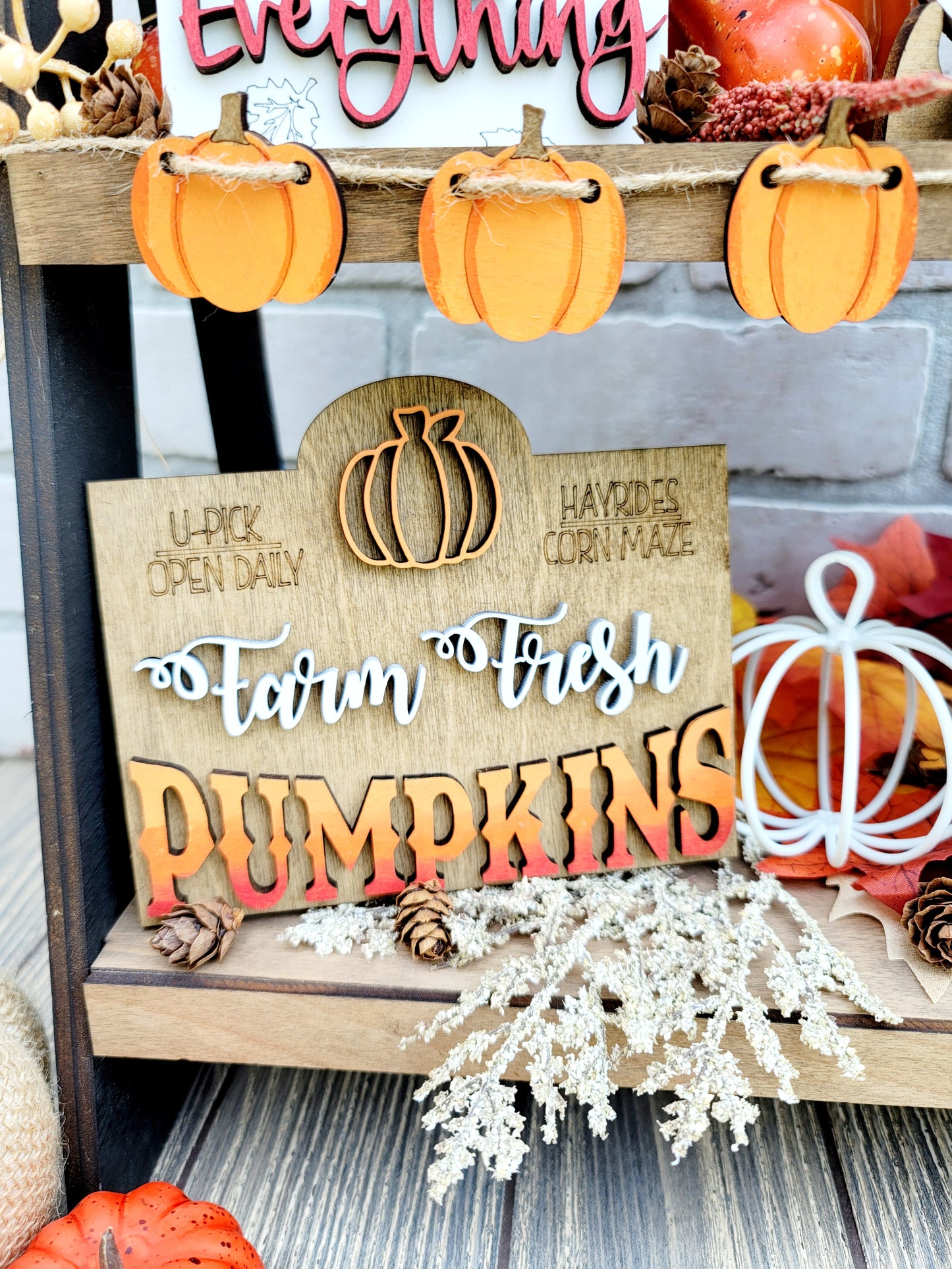 Fall Pumpkin Tiered Tray Set