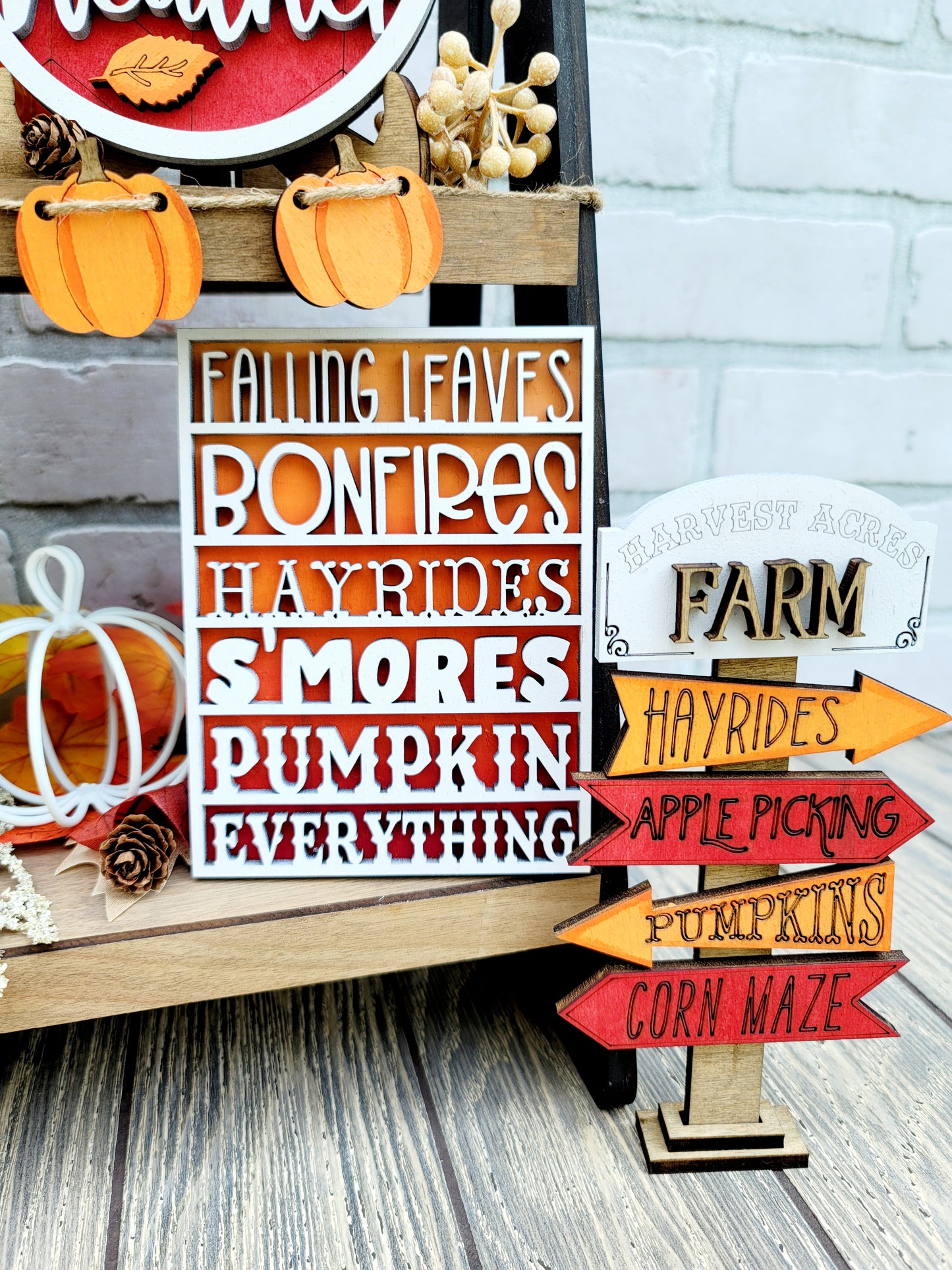 Fall Pumpkin Tiered Tray Set