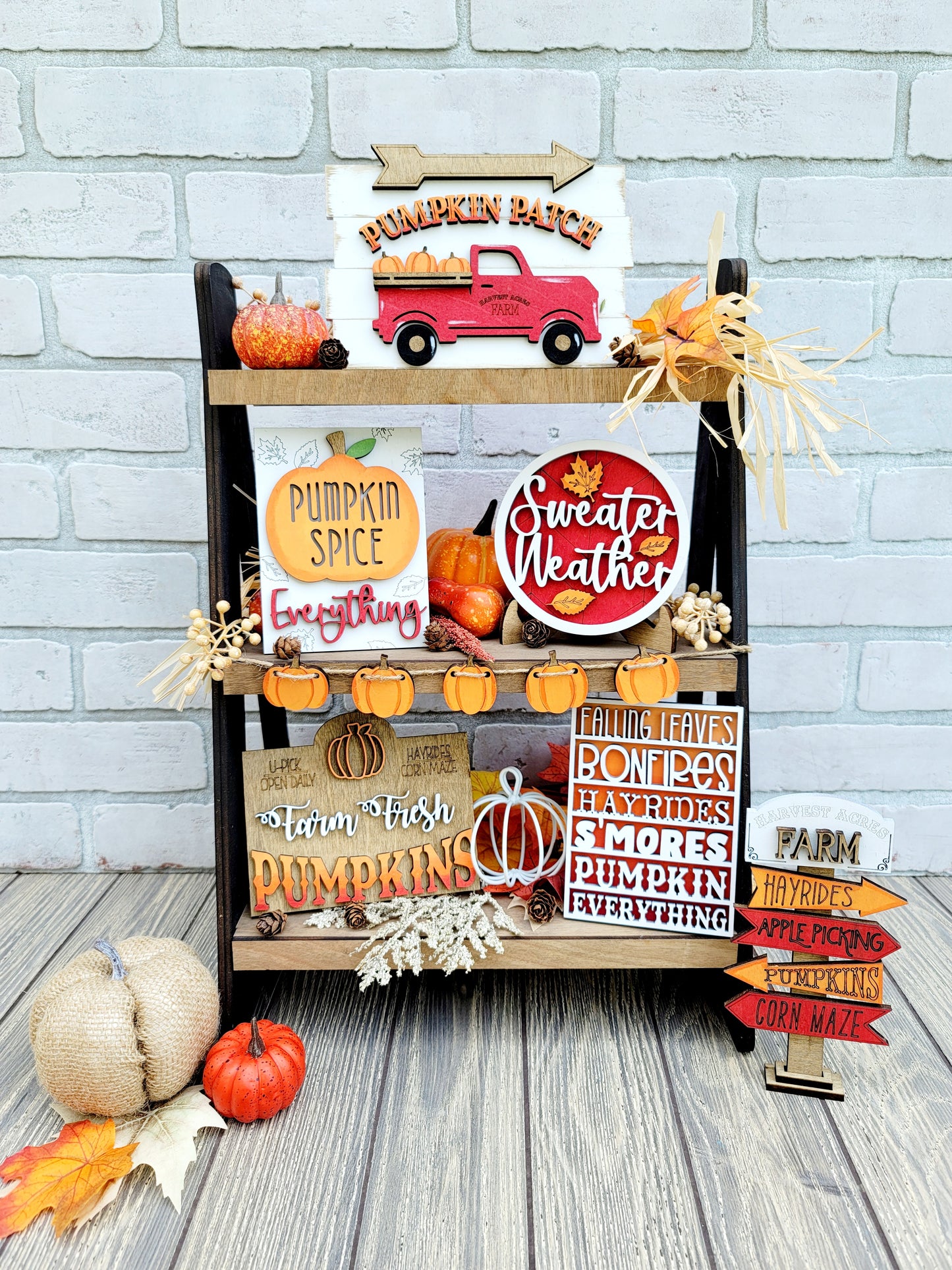 Fall Pumpkin Tiered Tray Set