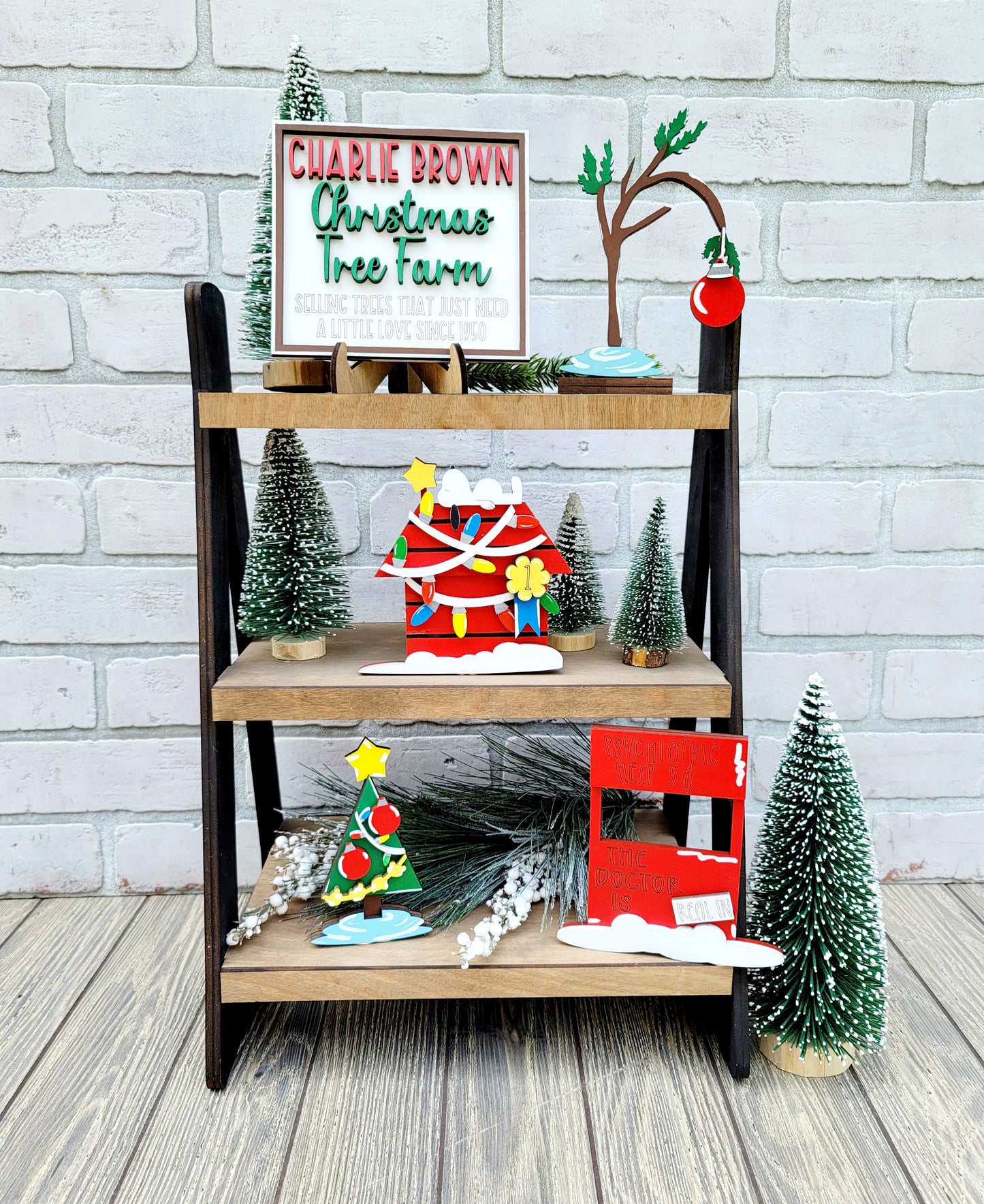 Charlie Brown Christmas Tiered Tray Set