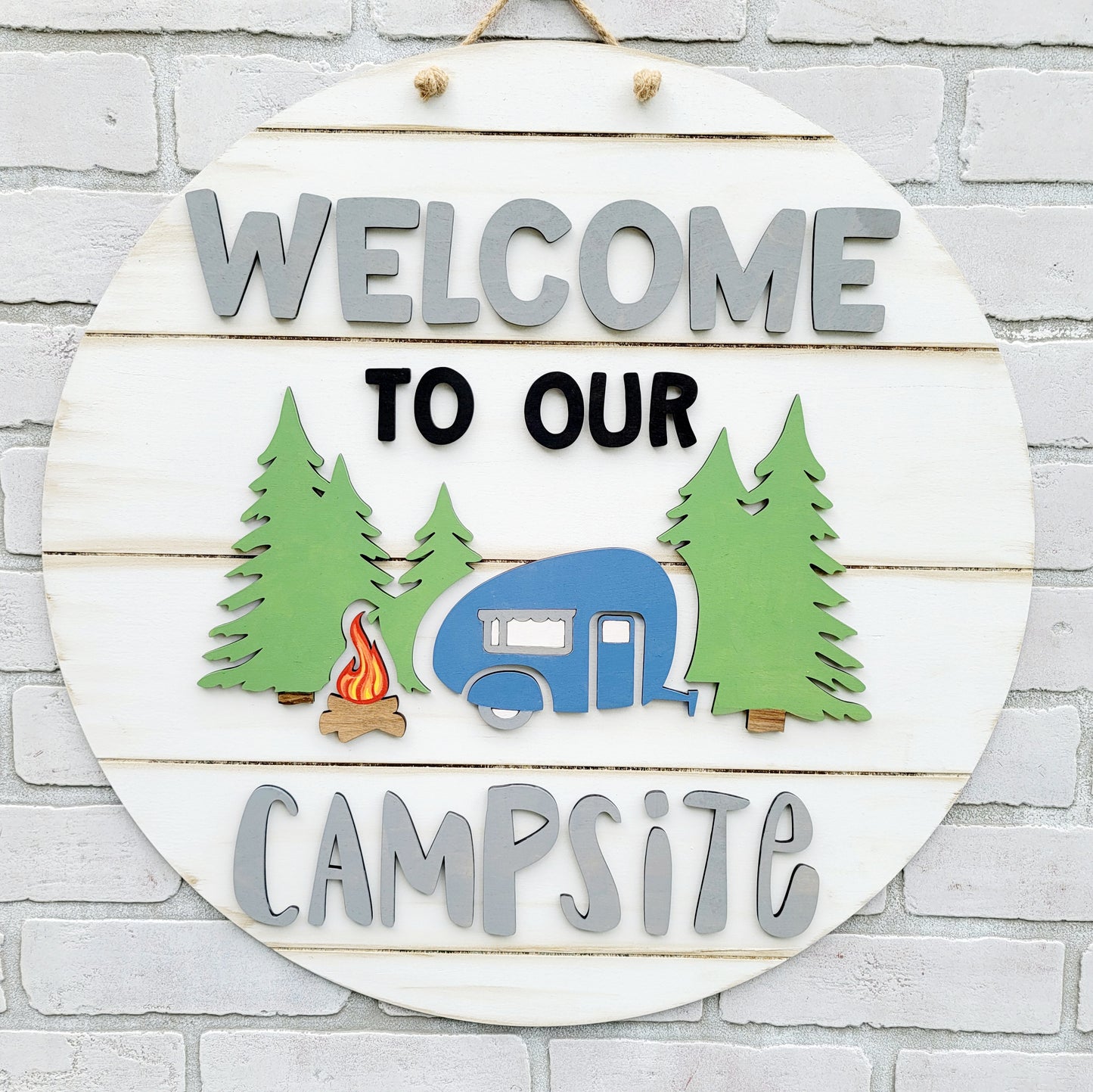 Welcome to Our Campsite Door Hanger