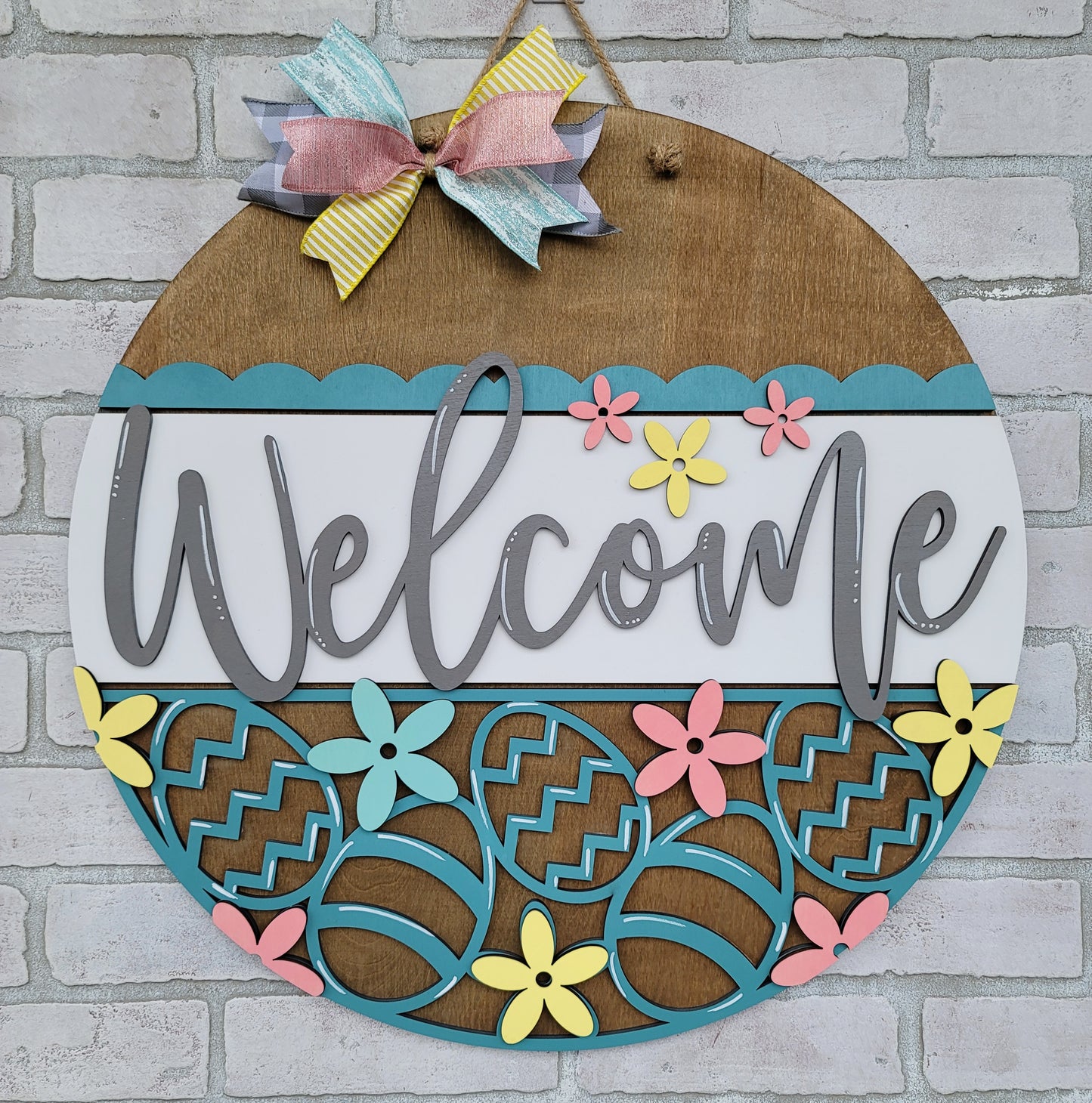 Welcome Easter Egg Door Hanger