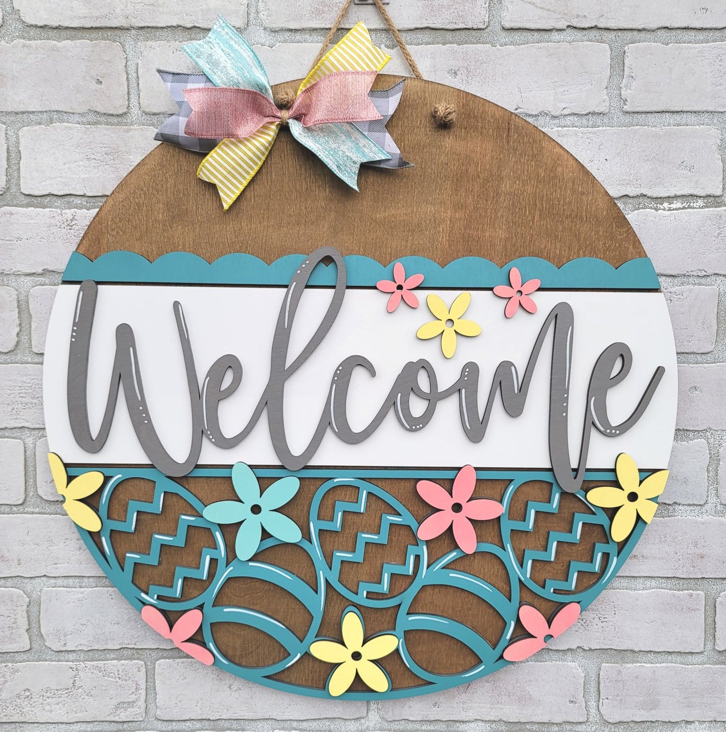 Welcome Easter Egg Door Hanger