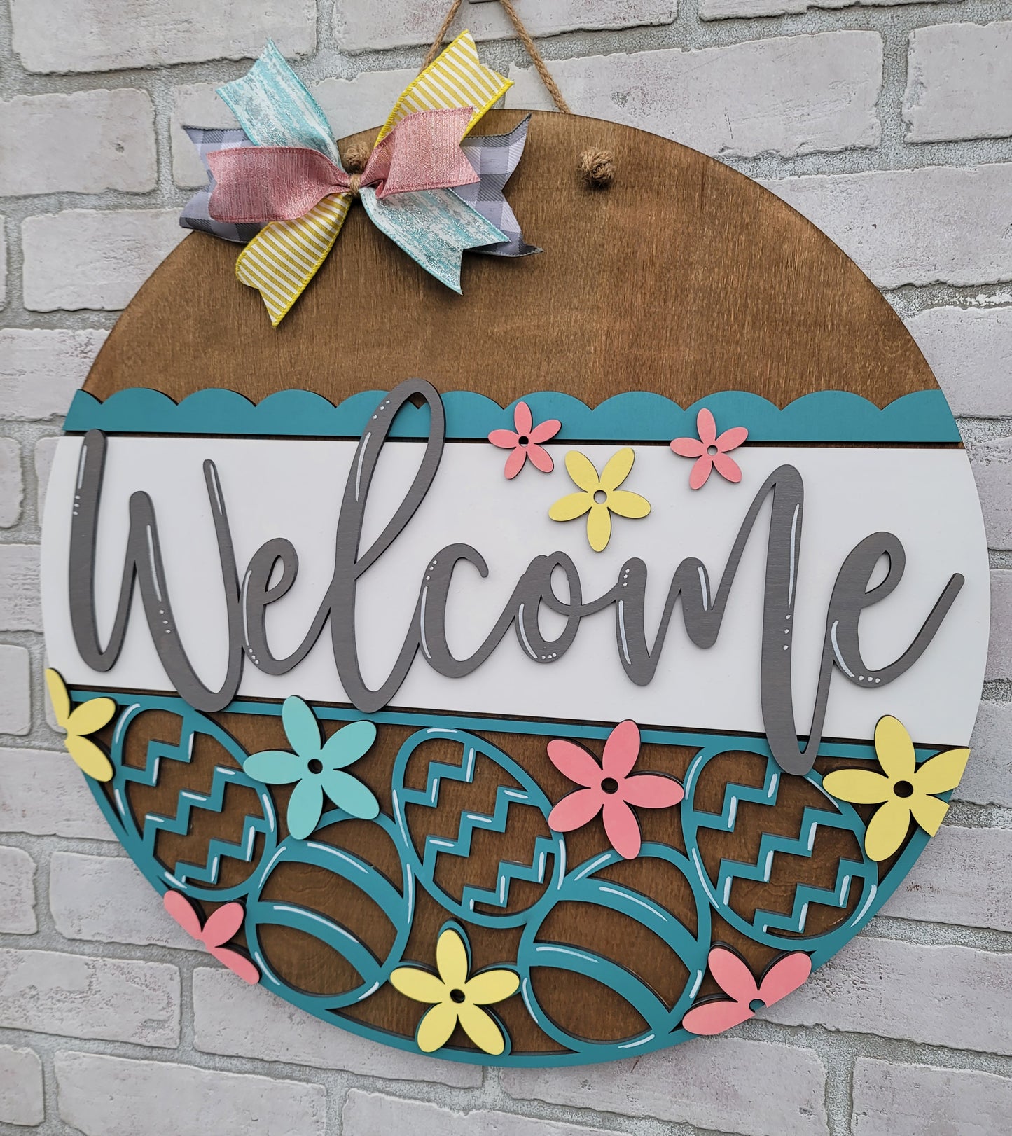 Welcome Easter Egg Door Hanger