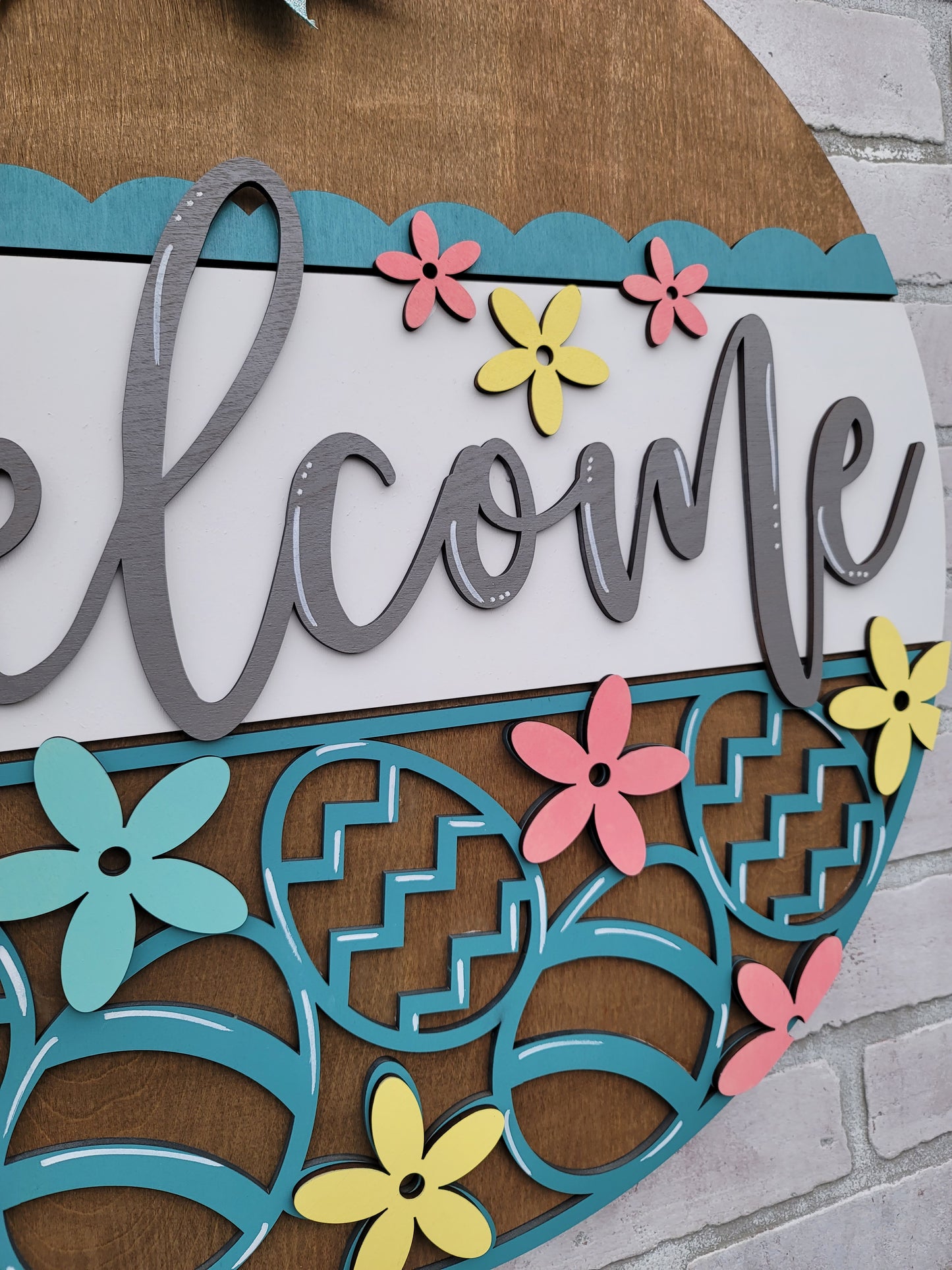 Welcome Easter Egg Door Hanger