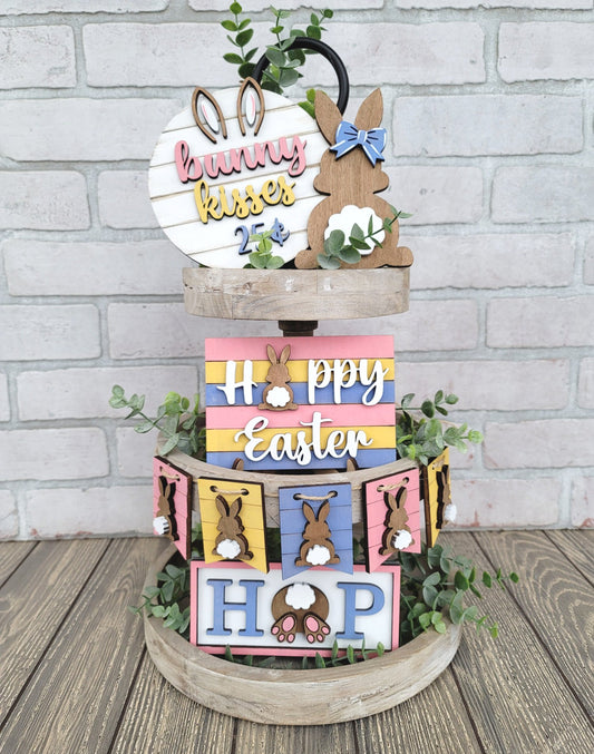 Easter Hop Tiered Tray Set