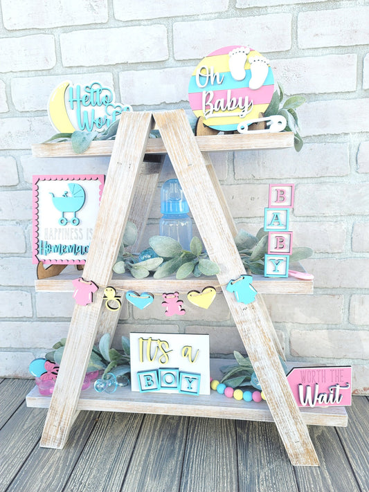 Baby Shower/Gender Reveal Tiered Tray Set