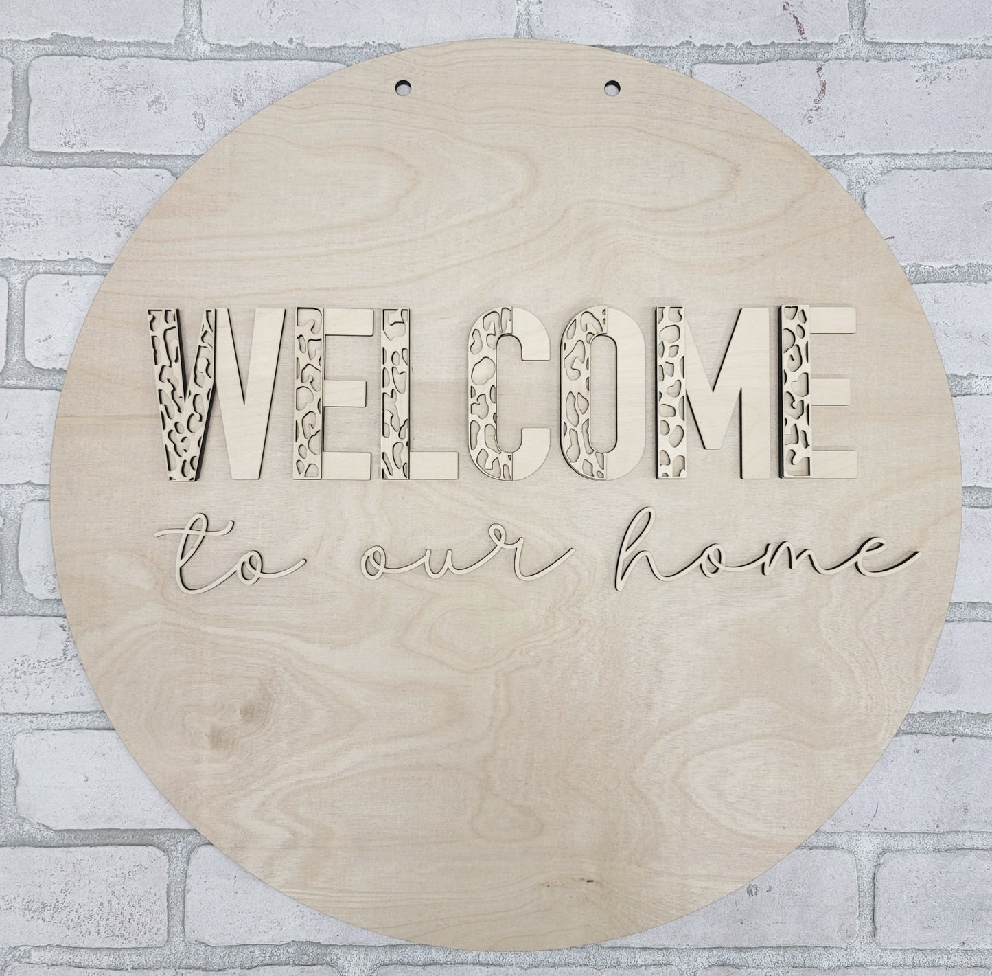 Leopard Welcome to our Home Door Hanger