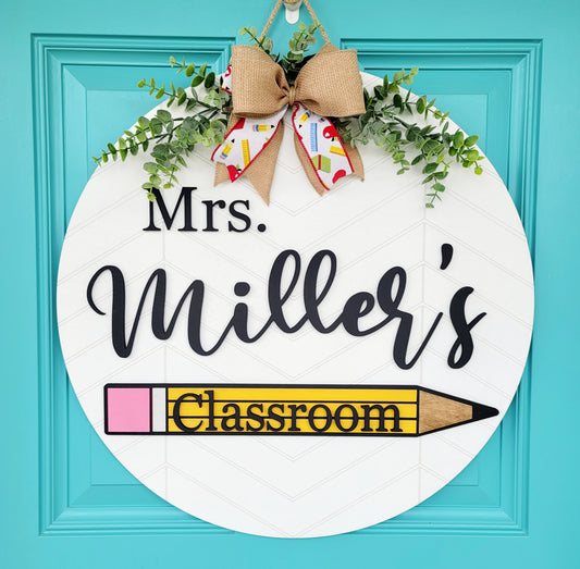 Personalized Classroom Door Hanger