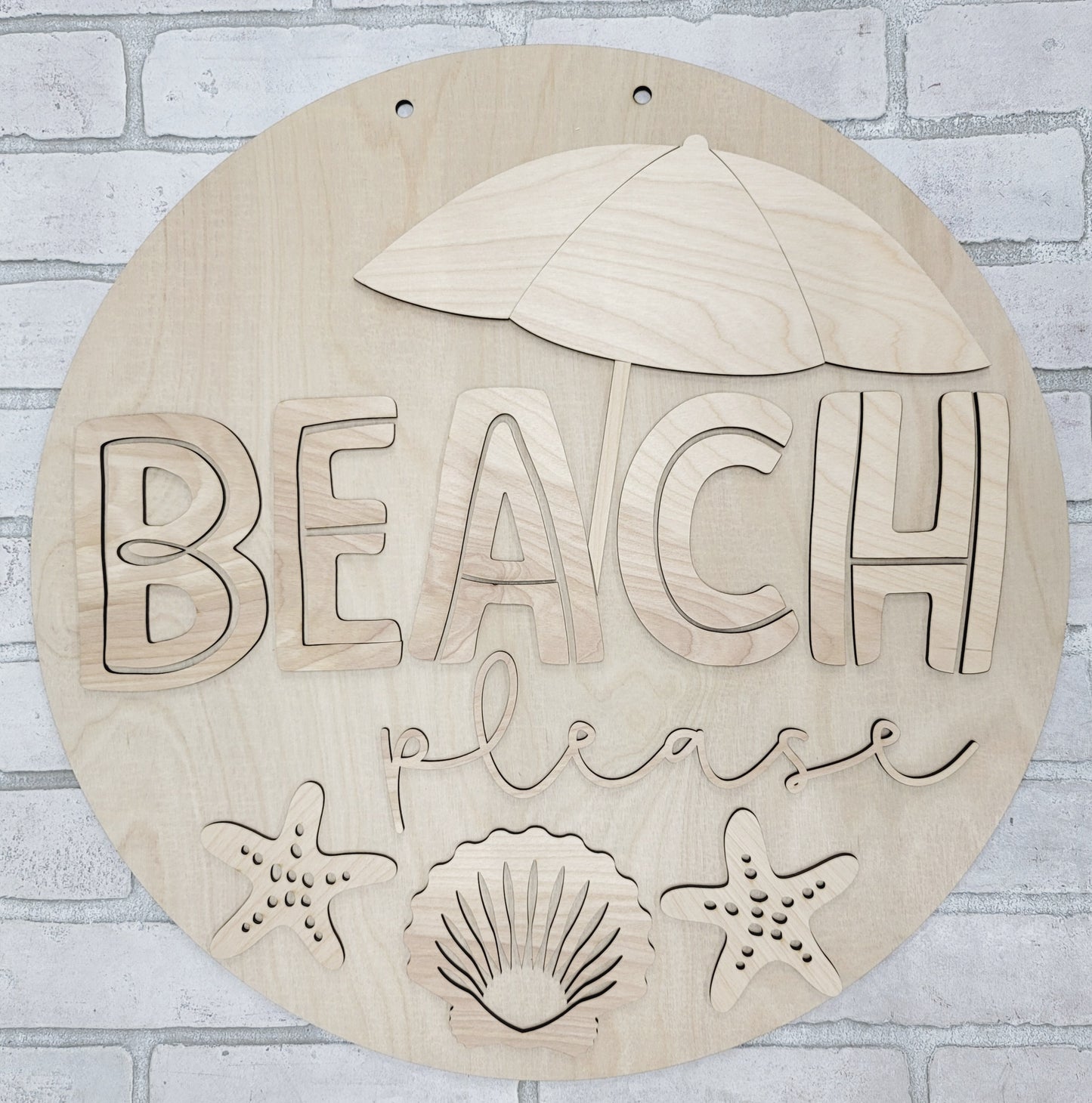 Beach Please Door Hanger