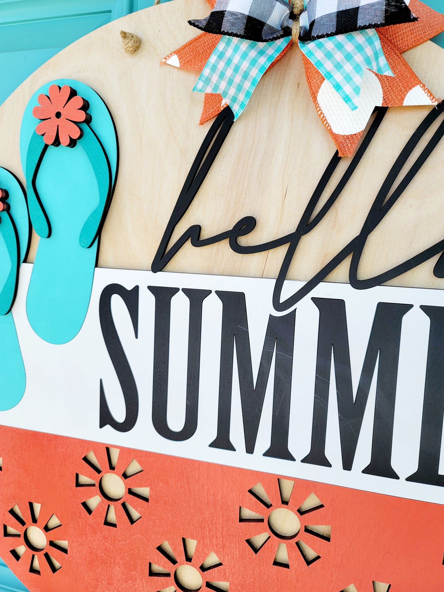 Hello Summer Flip Flop Door Hanger