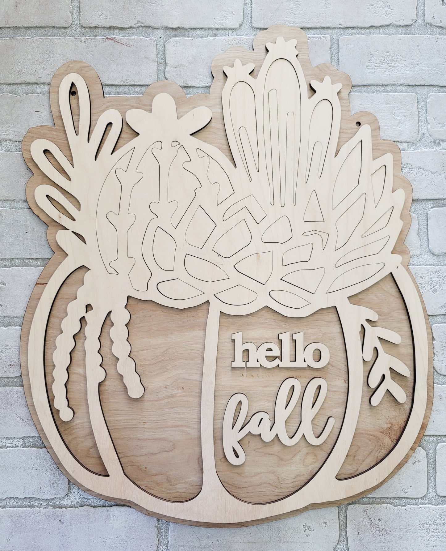 Fall Succulent Pumpkin Door Hanger