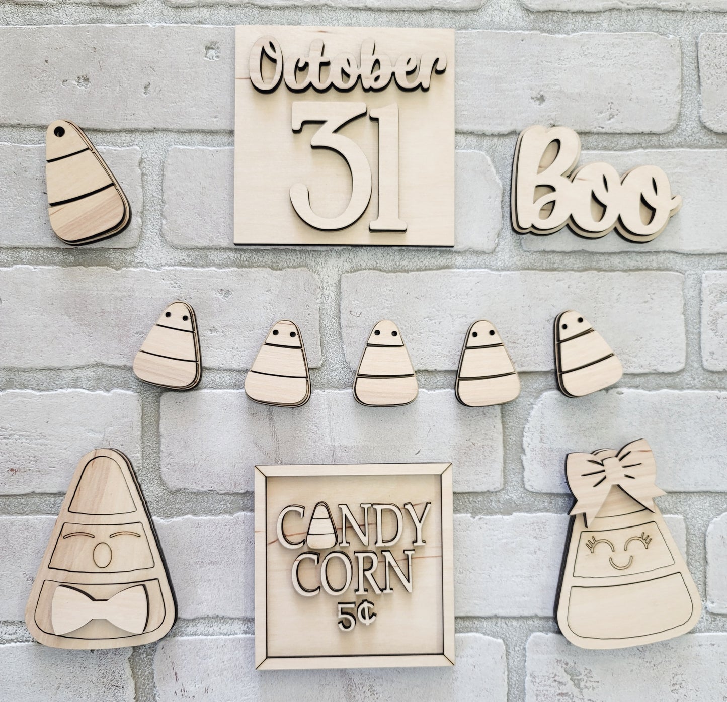 Candy Corn Tiered Tray Set