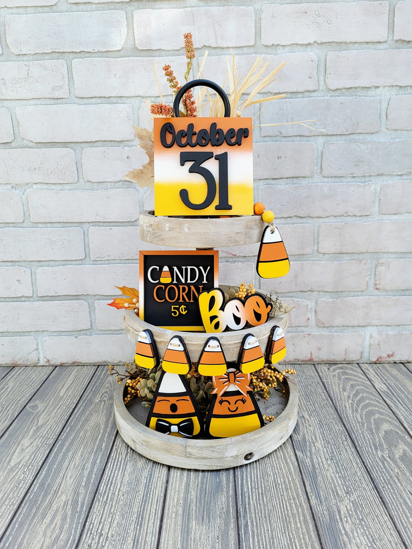 Candy Corn Tiered Tray Set