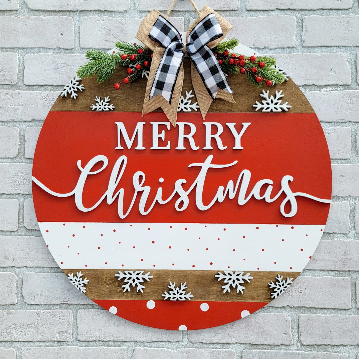 Classic Merry Christmas Door Hanger