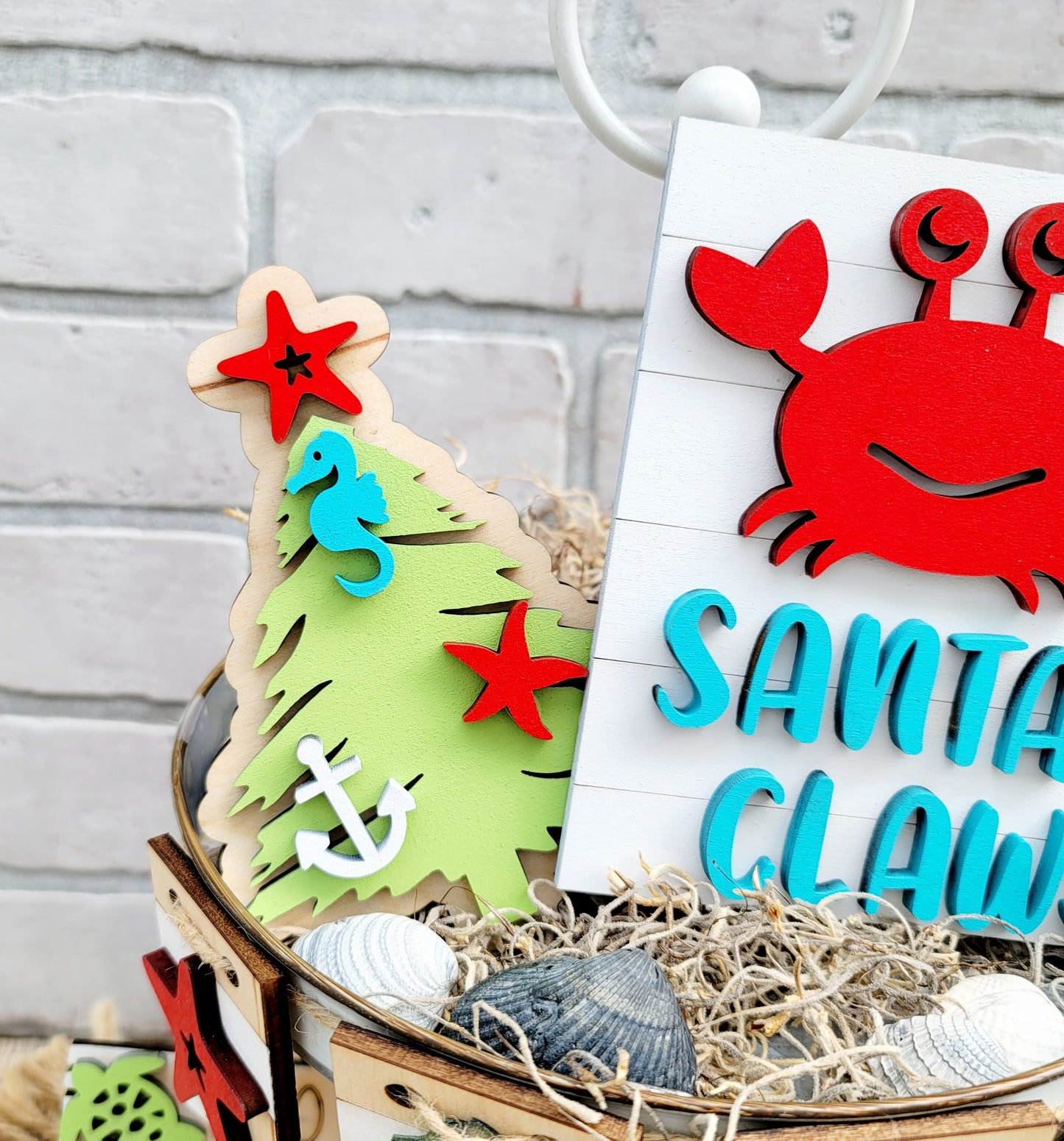 Beachmas Christmas Tiered Tray