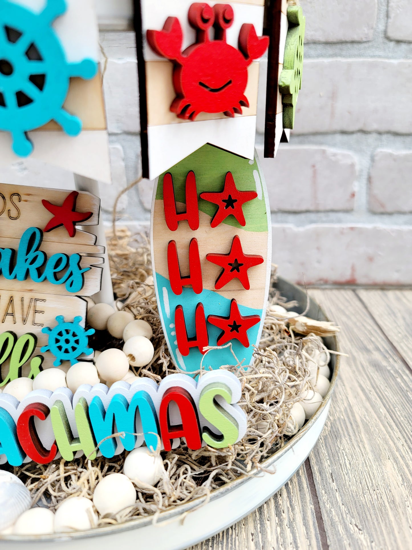 Beachmas Christmas Tiered Tray