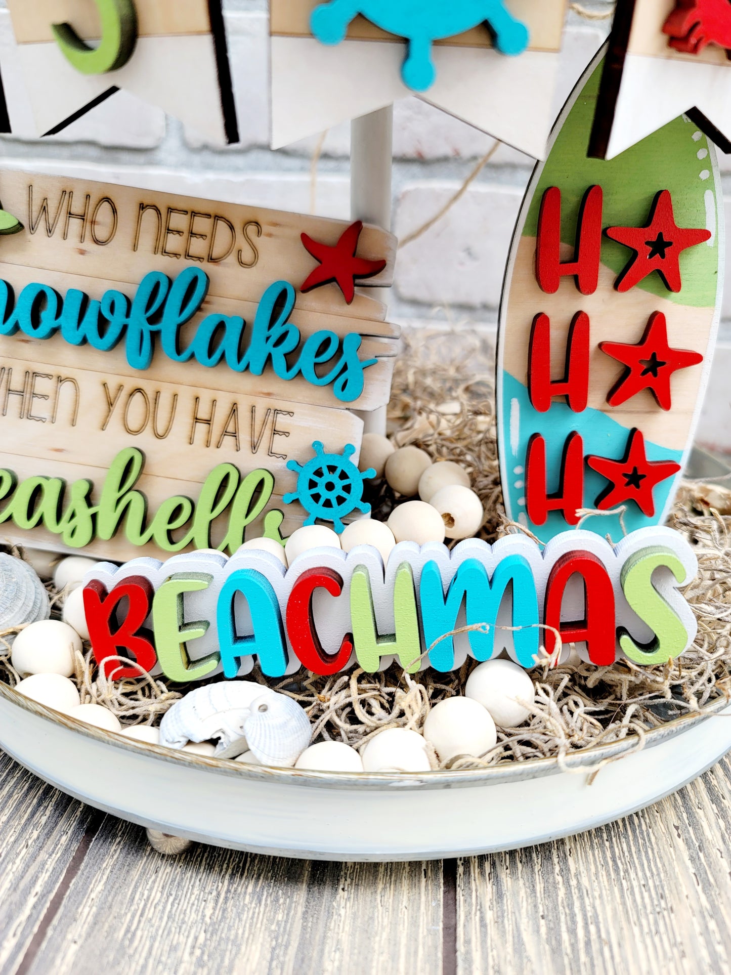 Beachmas Christmas Tiered Tray