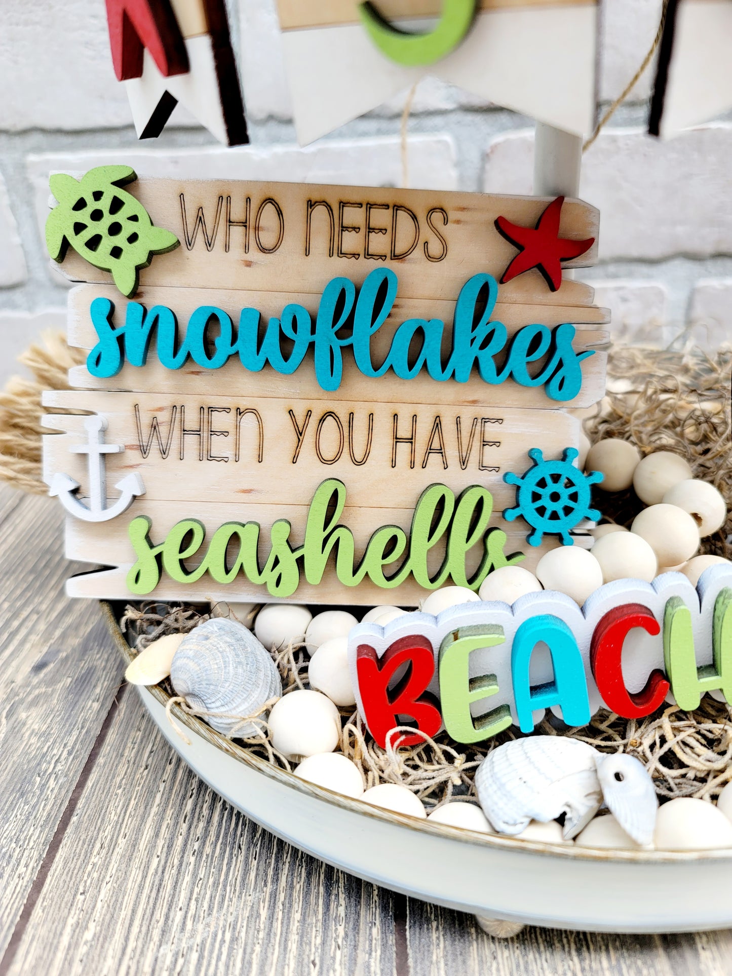 Beachmas Christmas Tiered Tray
