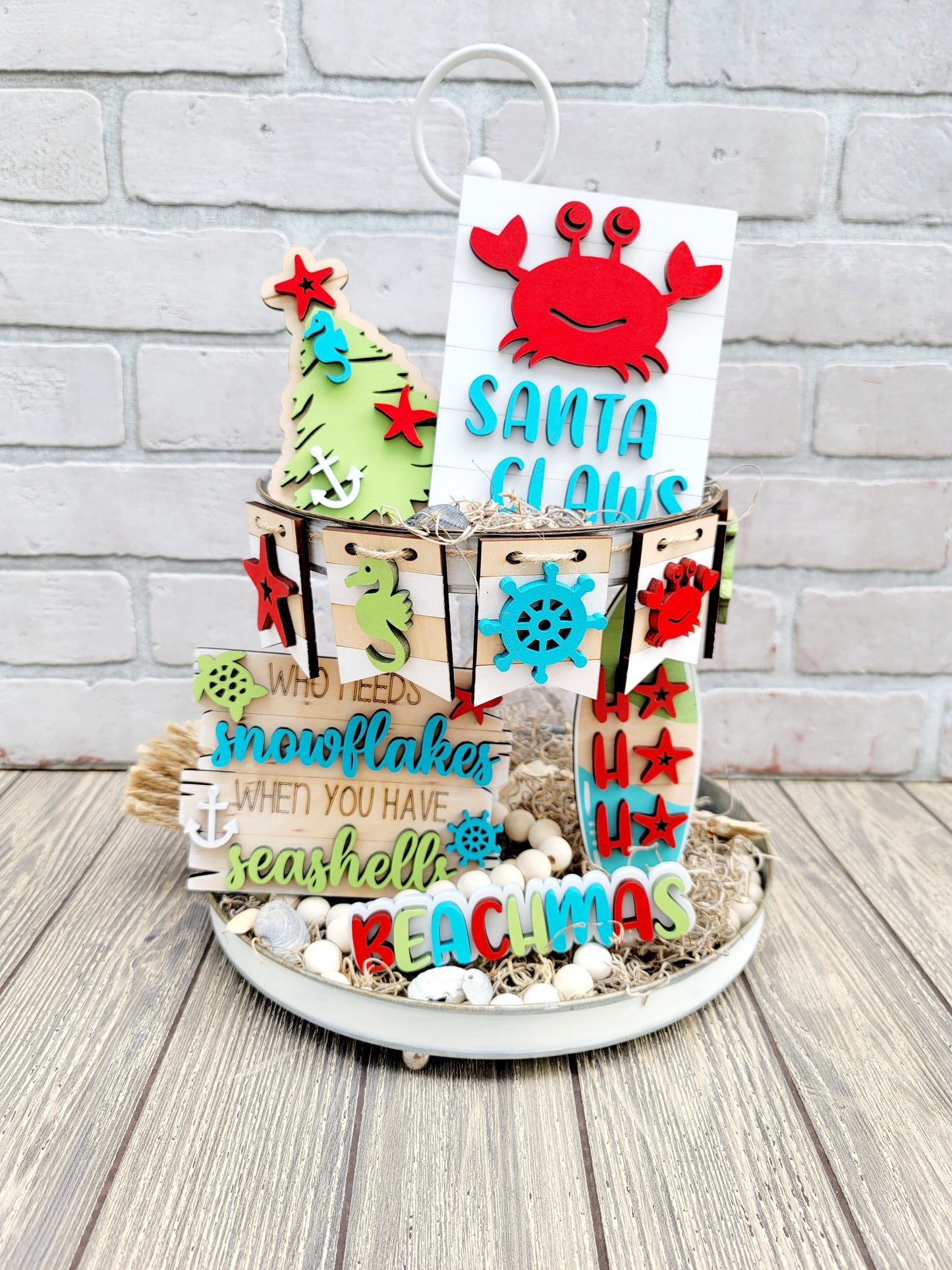 Beachmas Christmas Tiered Tray