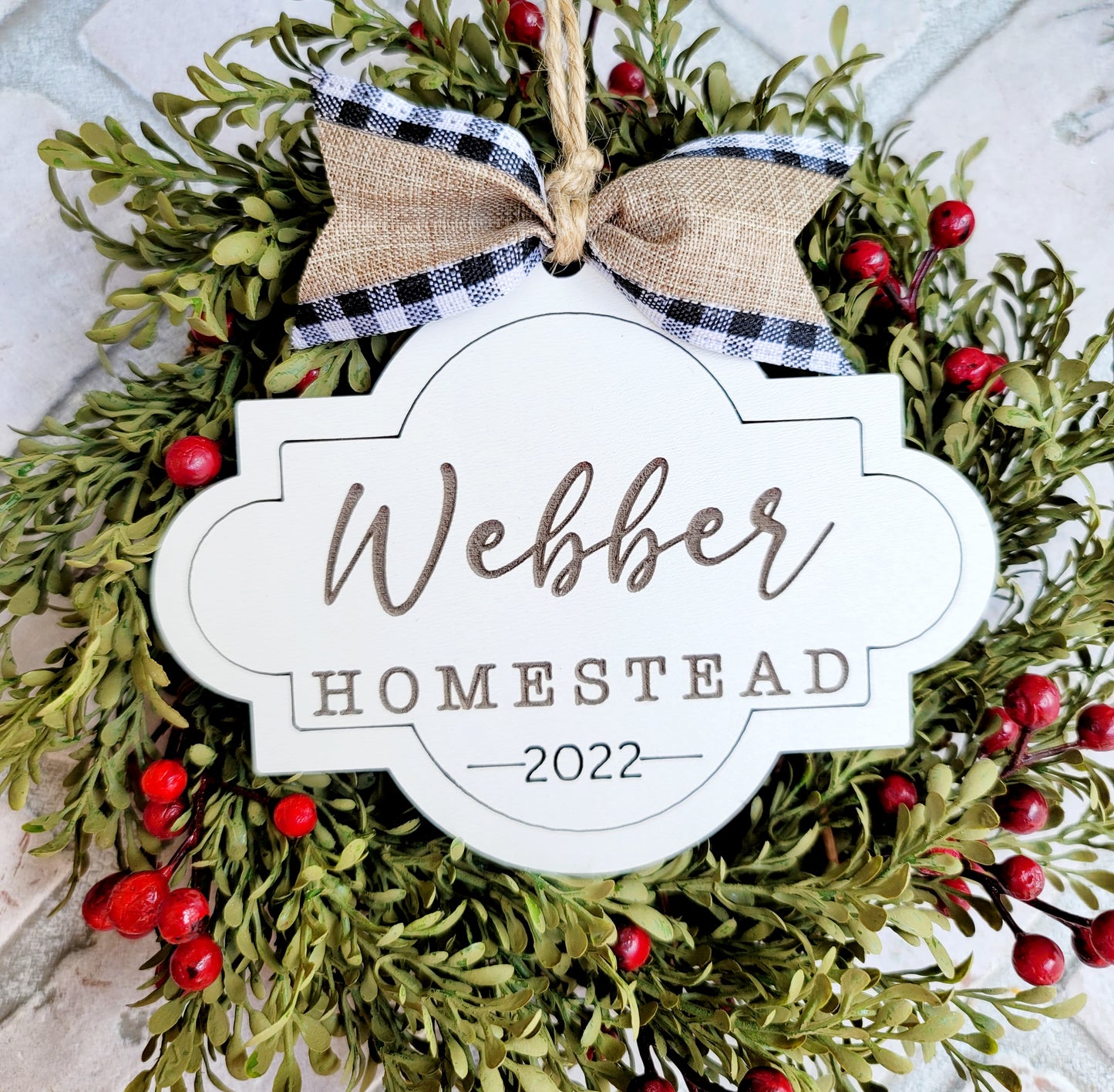 Last Name Homestead Ornament