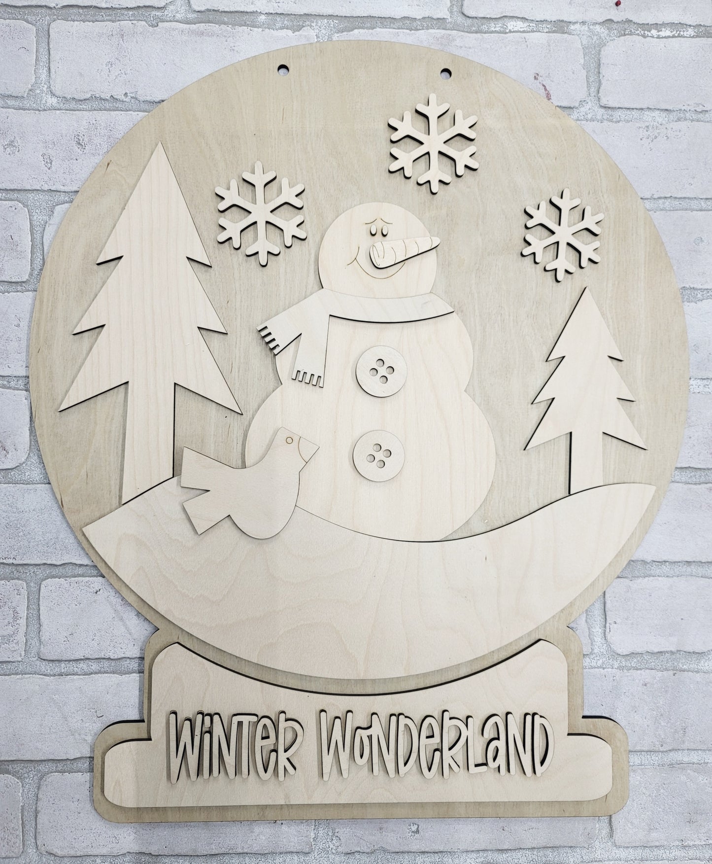 Snowman Snow Globe Door Hanger