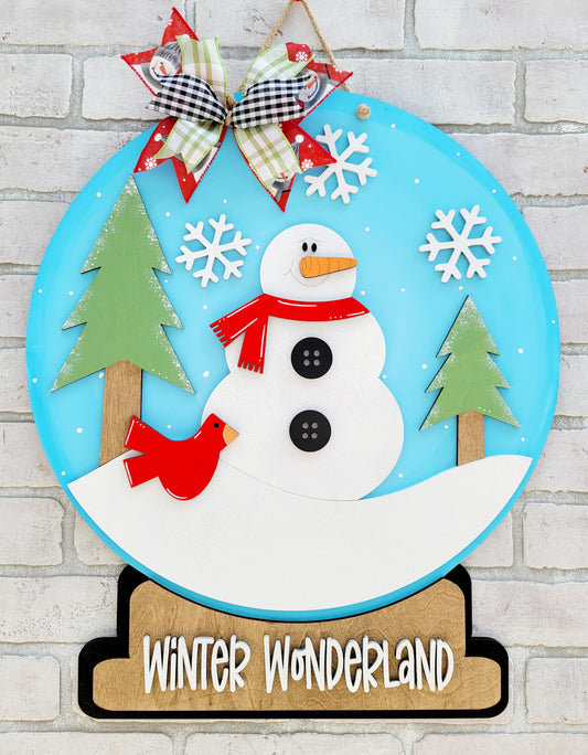 Snowman Snow Globe Door Hanger