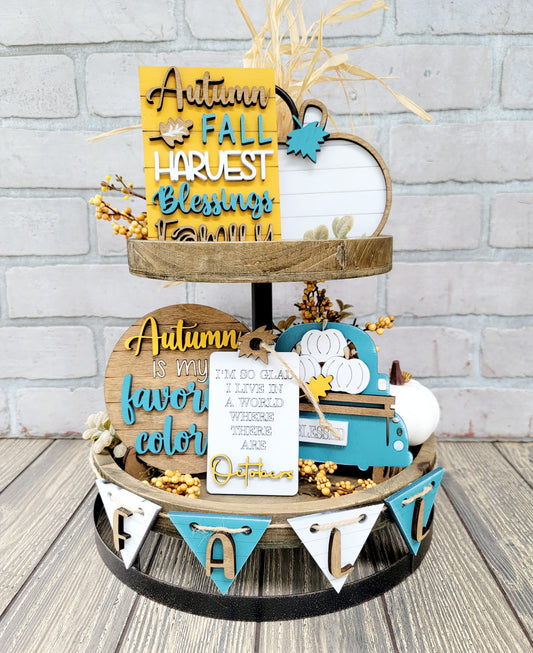 October Harvest Tiered Tray Set