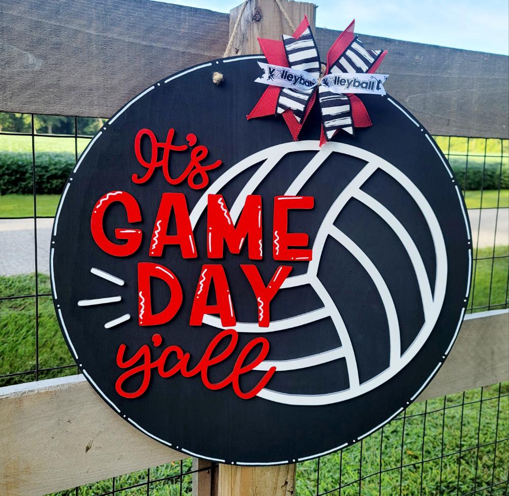 Volleyball- It's Game Day Y'all Door Hanger