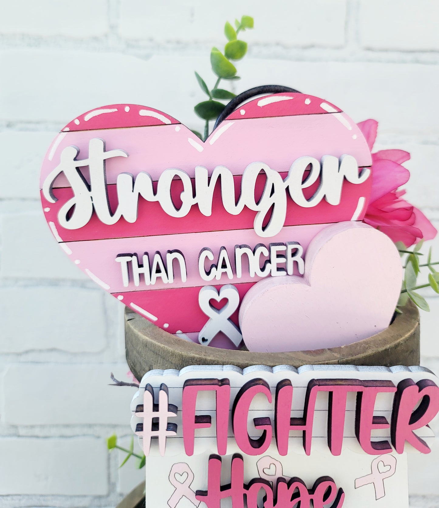Breast Cancer Tiered Tray Set