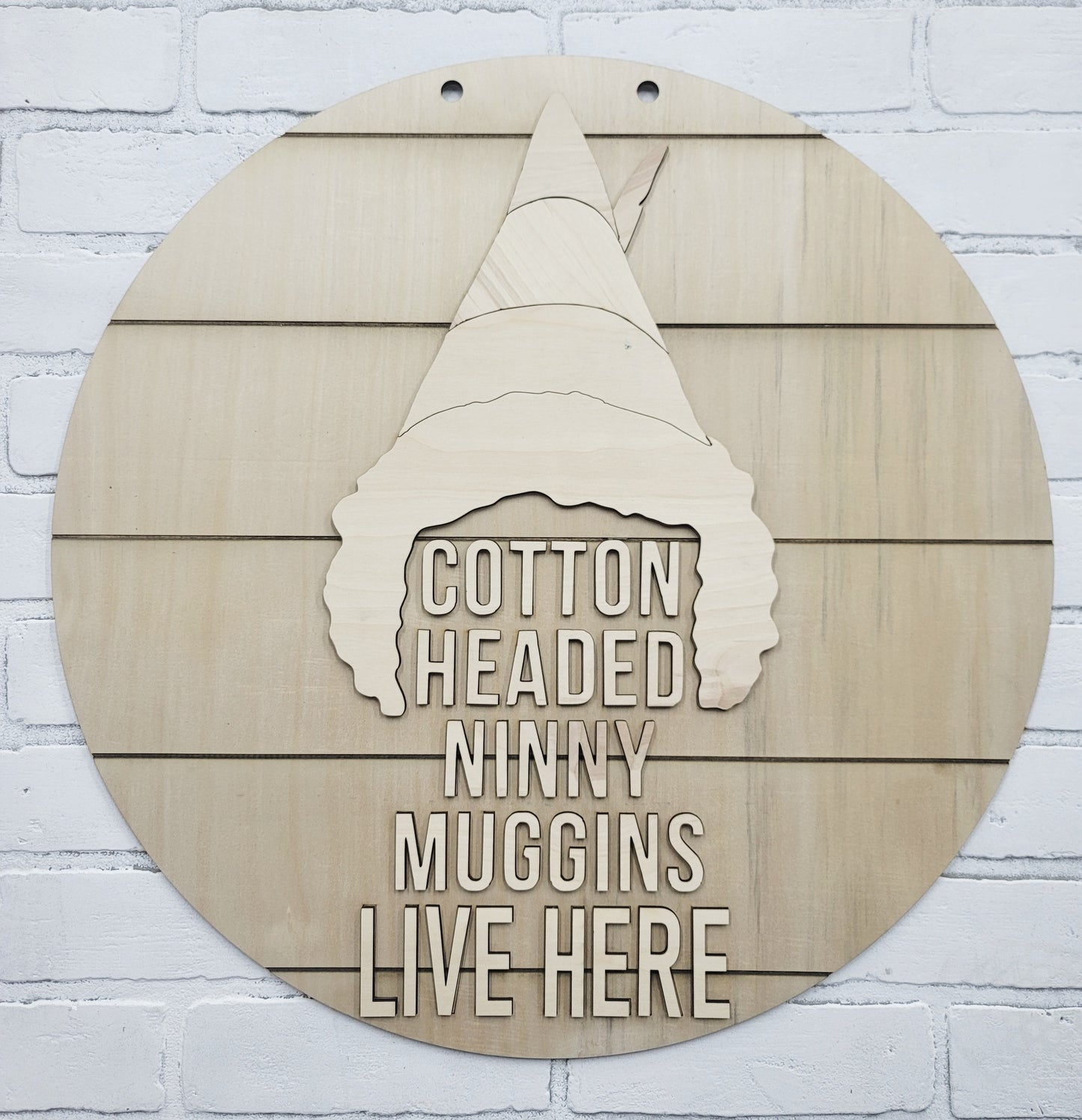 Cotton Headed Ninny Muggins Door Hanger
