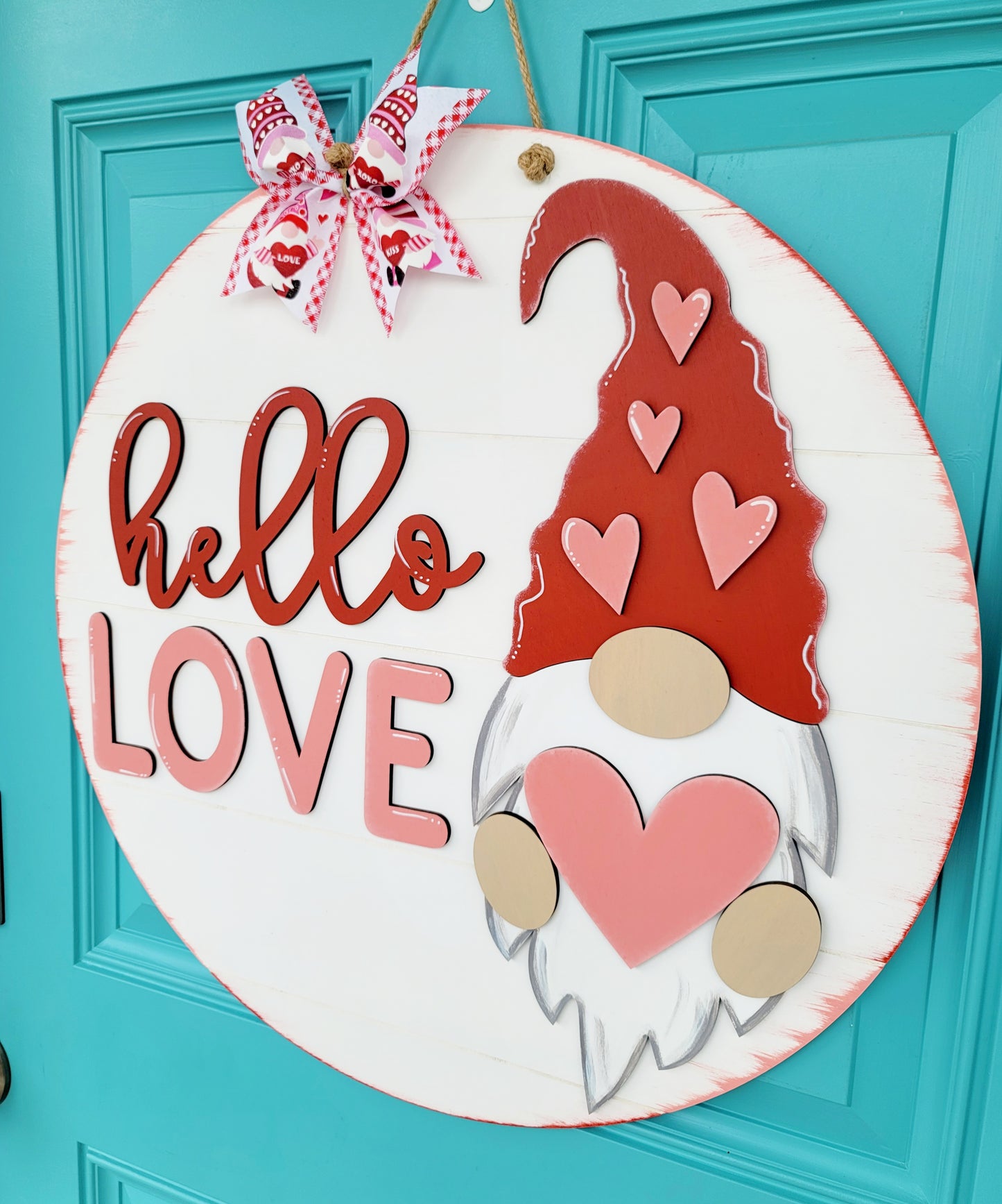 Hello Love Gnome Door Hanger