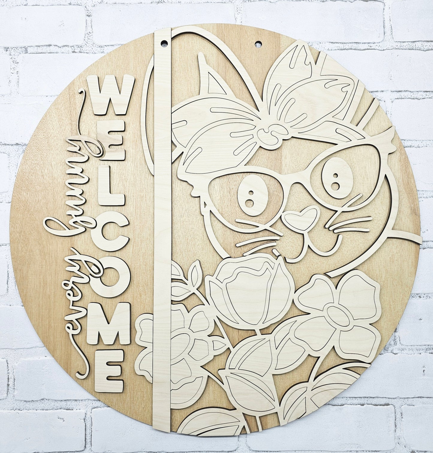 Every Bunny Welcome Flowers Door Hanger