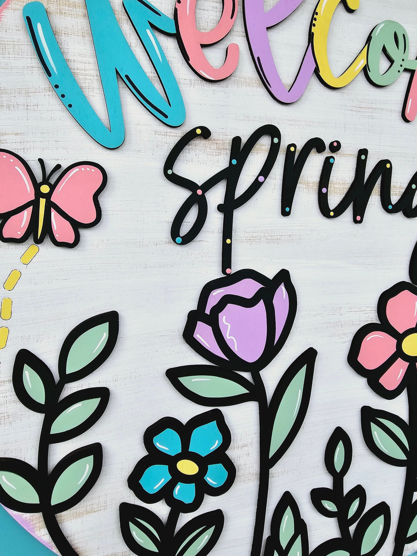 Spring Wildflowers Door Hanger