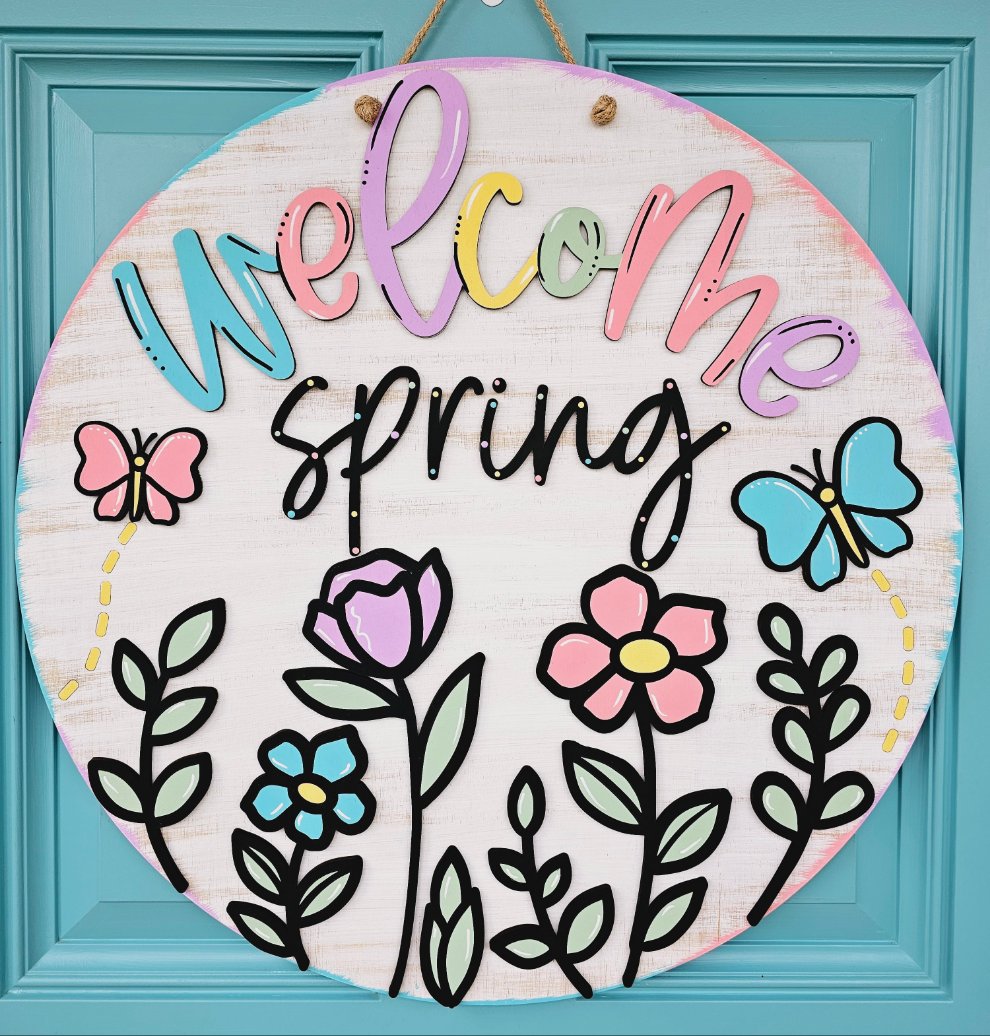 Spring Wildflowers Door Hanger